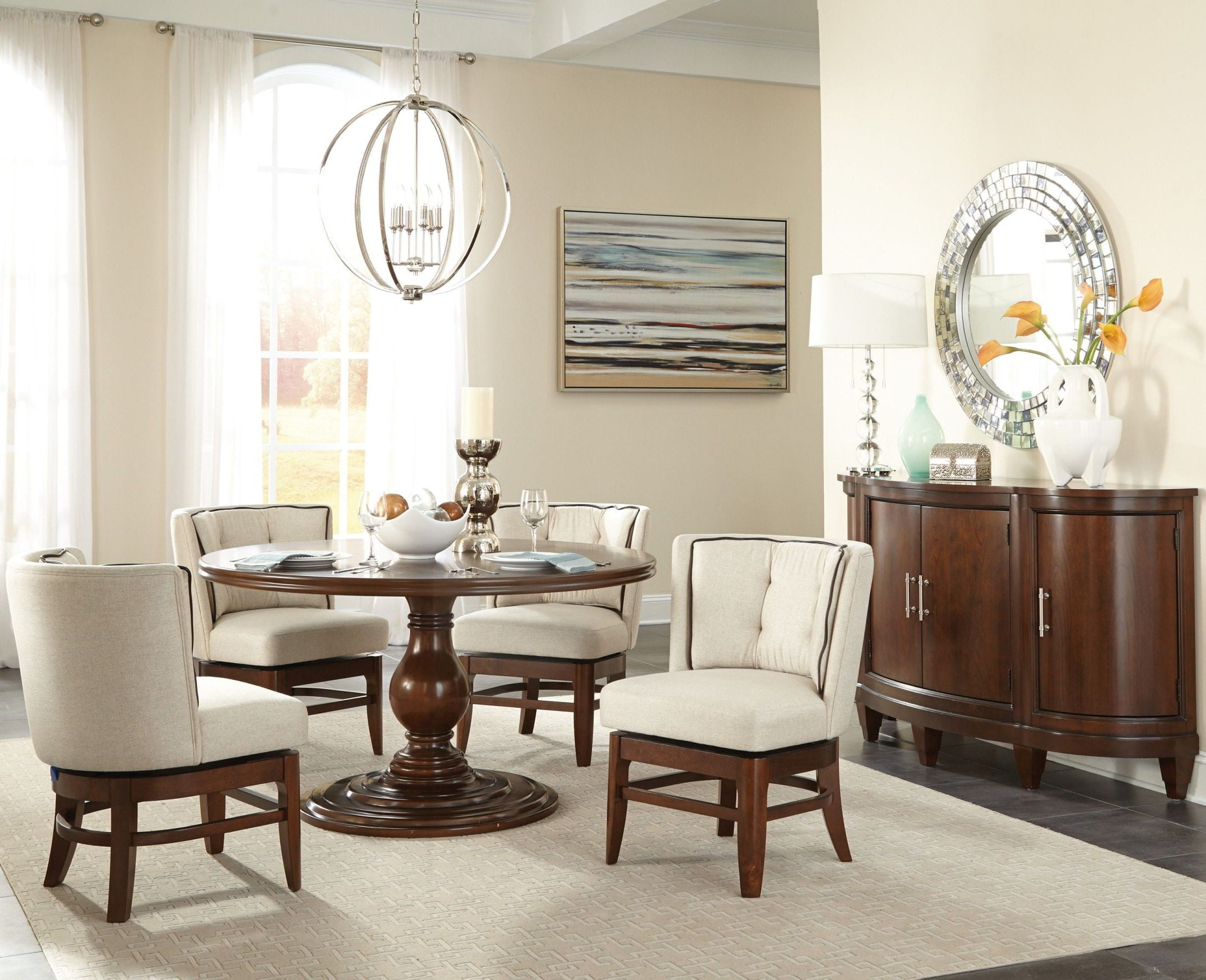 Oratorio Cherry Round Pedestal Dining Room Set Oratorio Cherry Round Pedestal Dining Room Set
