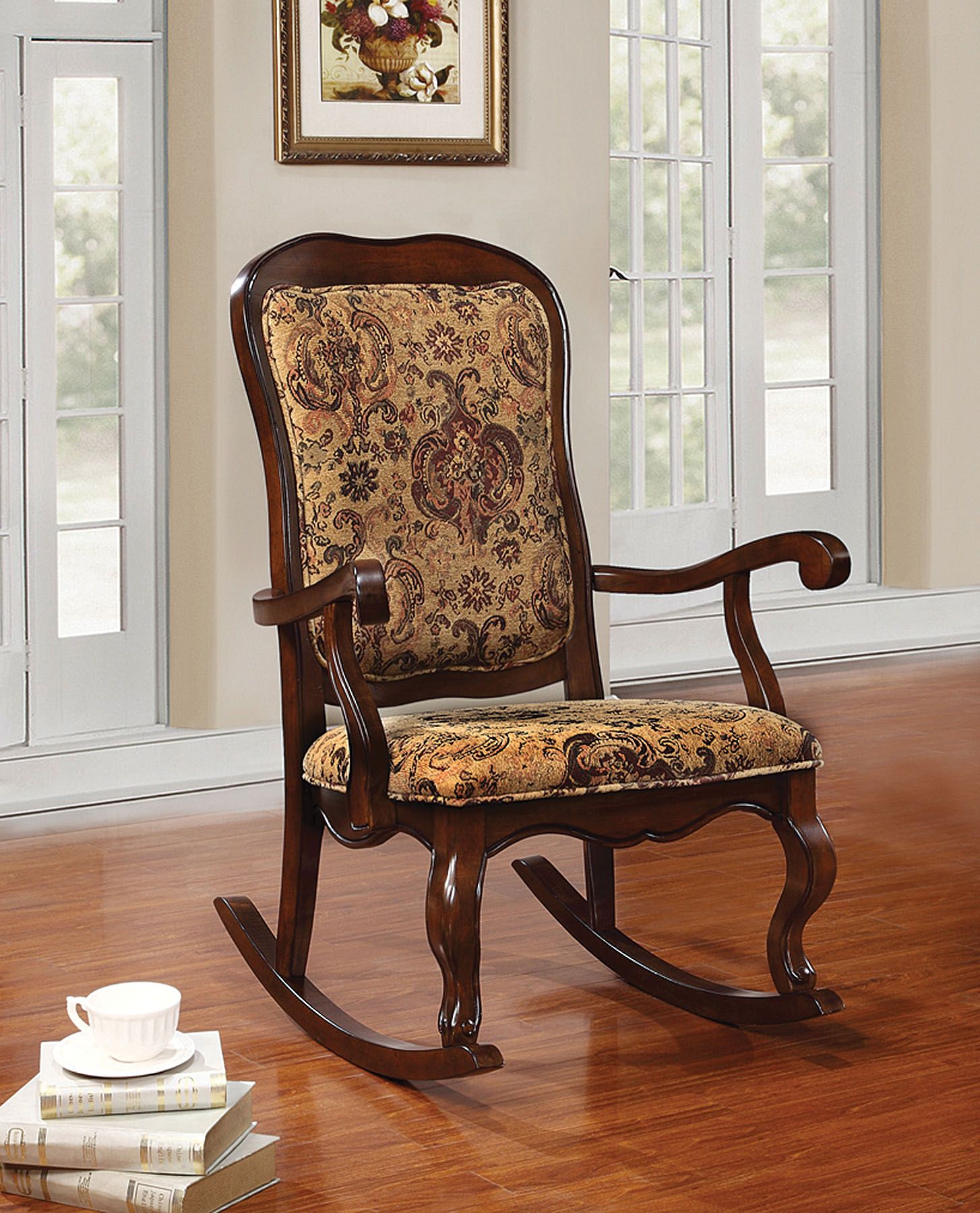 Sharan Cherry Rocking Chair - 1StopBedrooms.