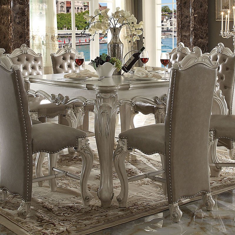 Versailles Counter Height Table Bone White 1stopbedrooms