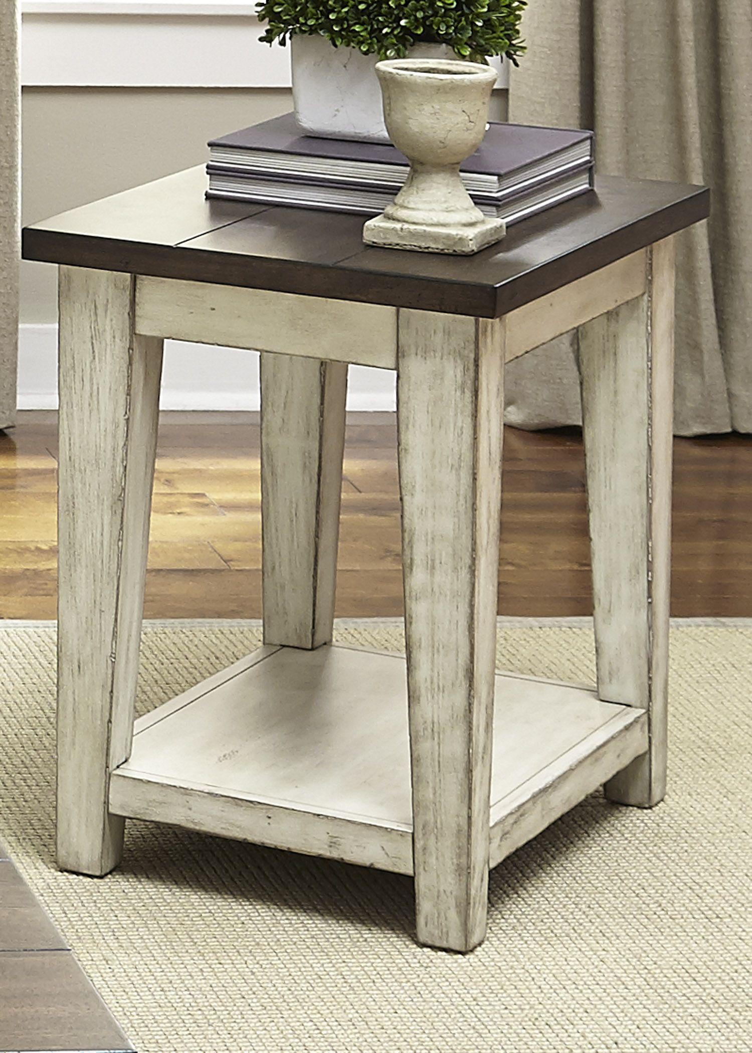 Saddlebrook Antique White Chair Side Table 1stopbedrooms