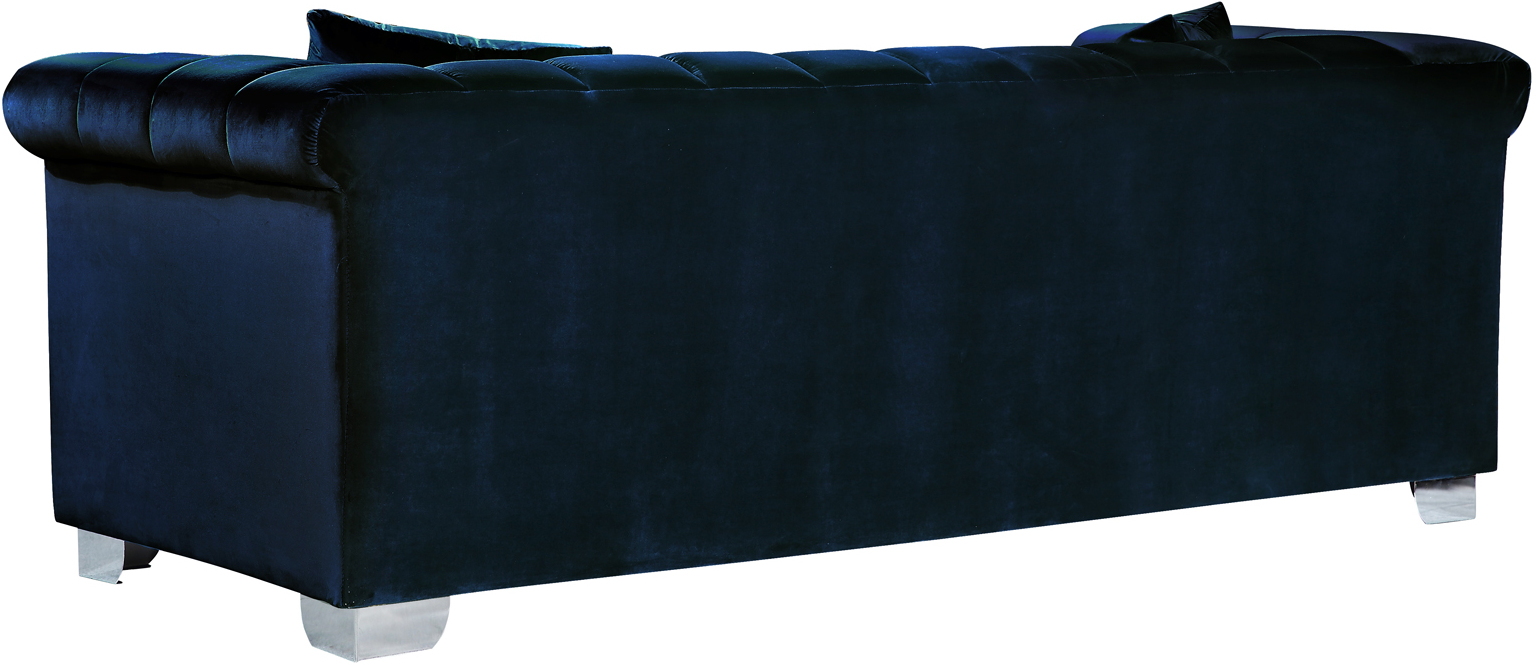 Meridian Kayla Velvet Sofa In Navy 615navy S 1stopbedrooms