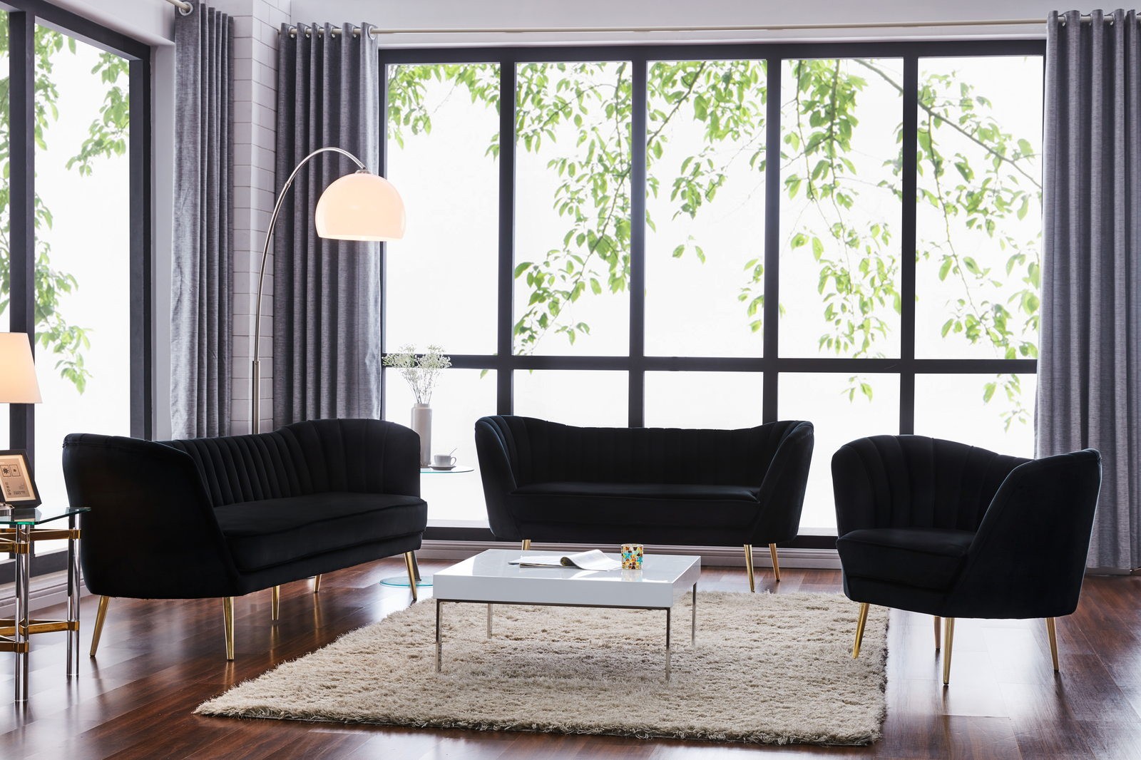 margo velvet living room colection