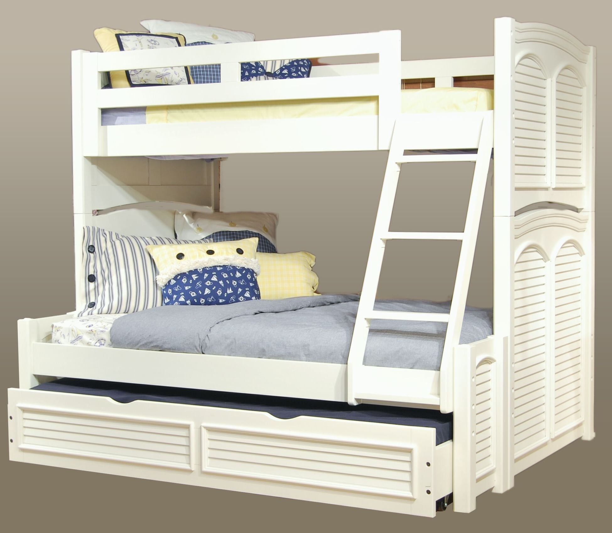 Cottage Traditions White Twin Over Full, White Twin Over Full Bunk Bed With Drawers