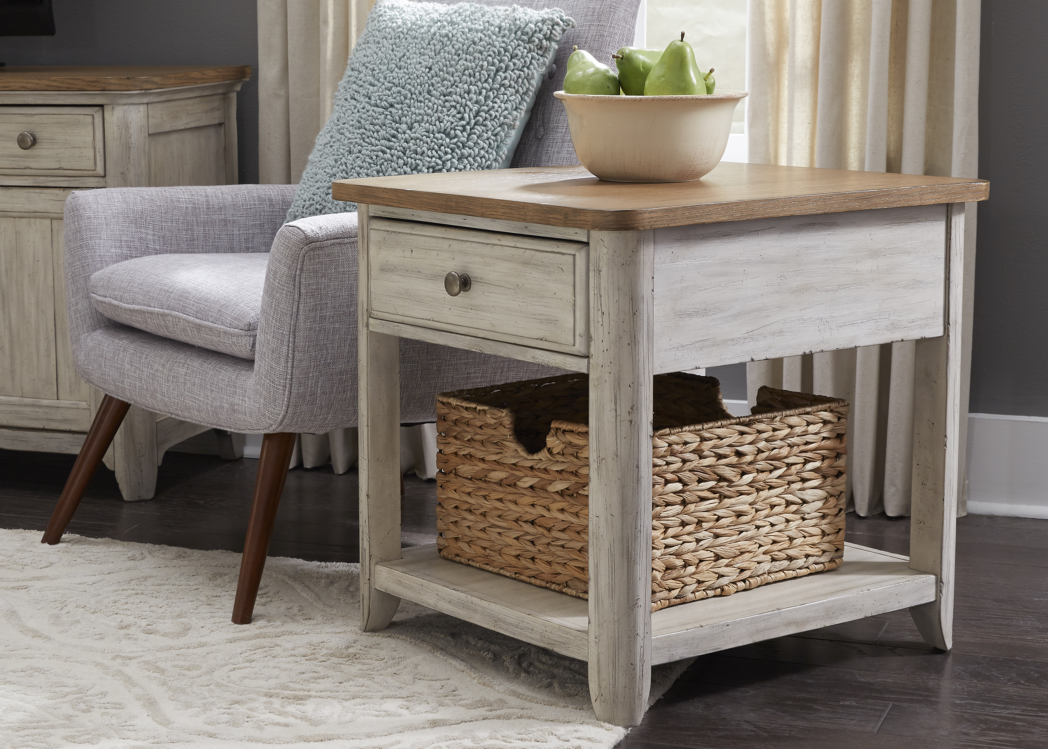 farmhouse distressed living room end tables
