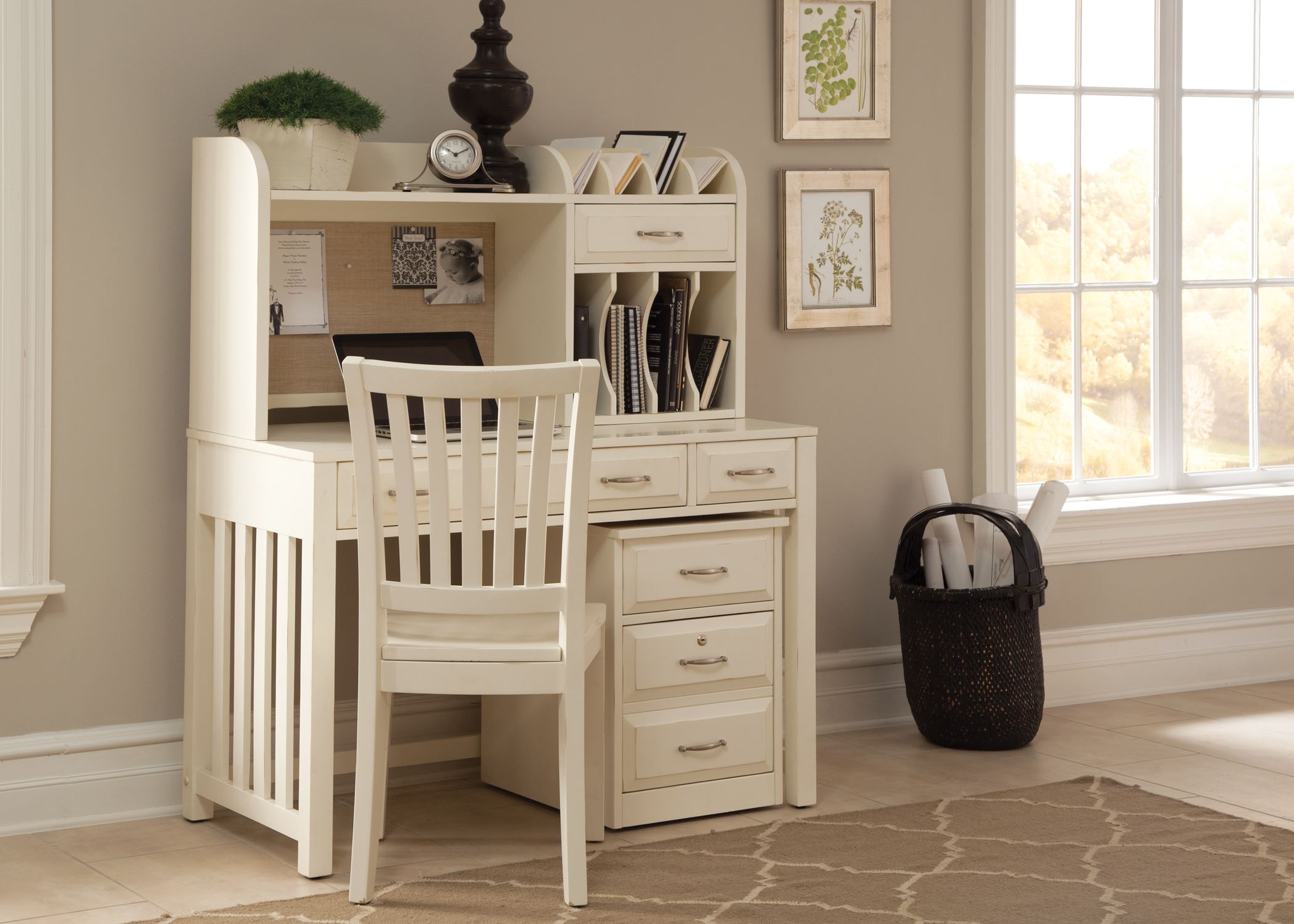Hampton Bay White Writing Desk With Hutch 1stopbedrooms