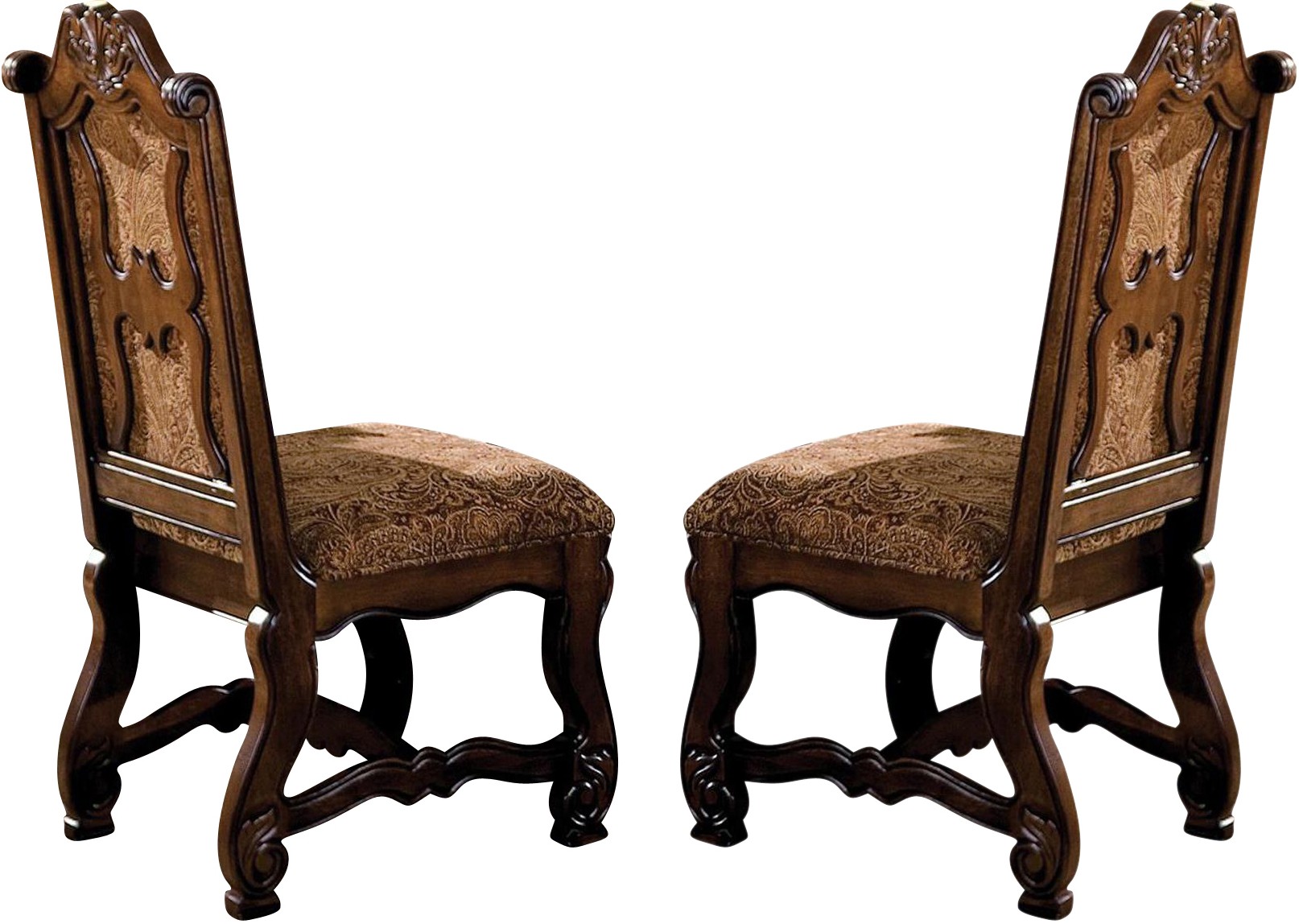Crown Mark Neo Renaissance Dining Side Chair In Warm Brown Set Of