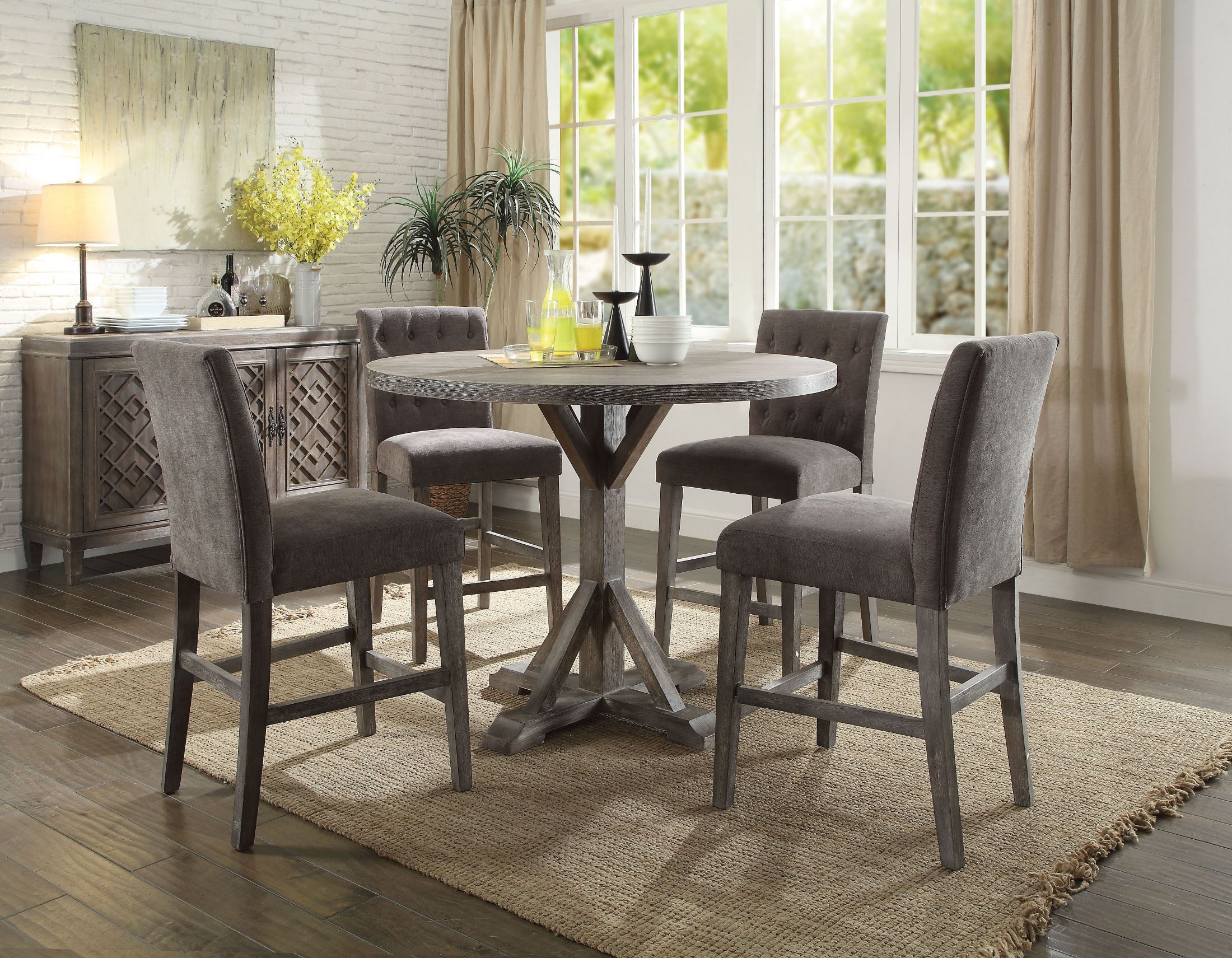 Gray Counter Height Dining Room Set