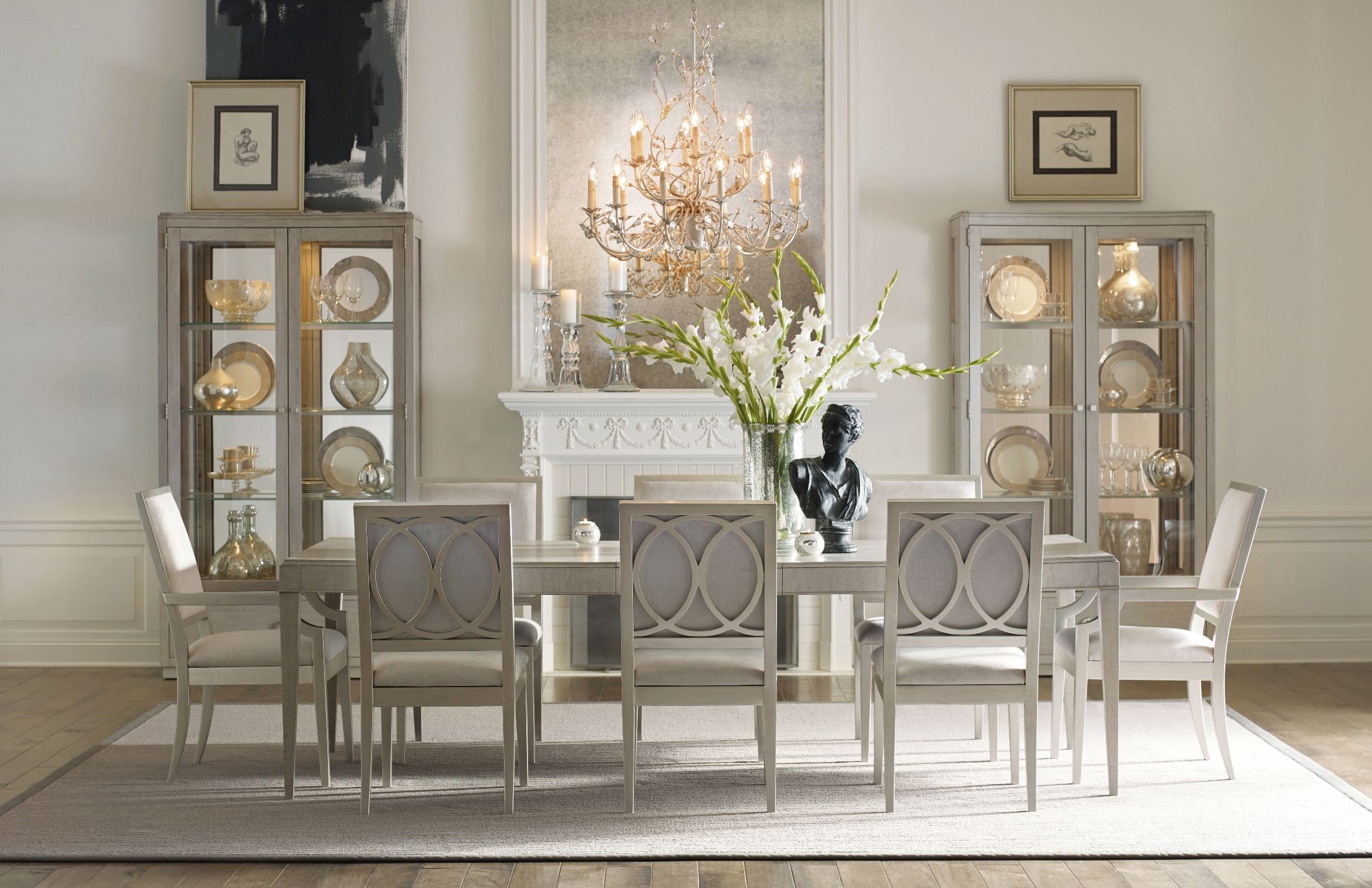 Cinema Shadow Grey Rectangular Extendable Leg Dining Room Set By