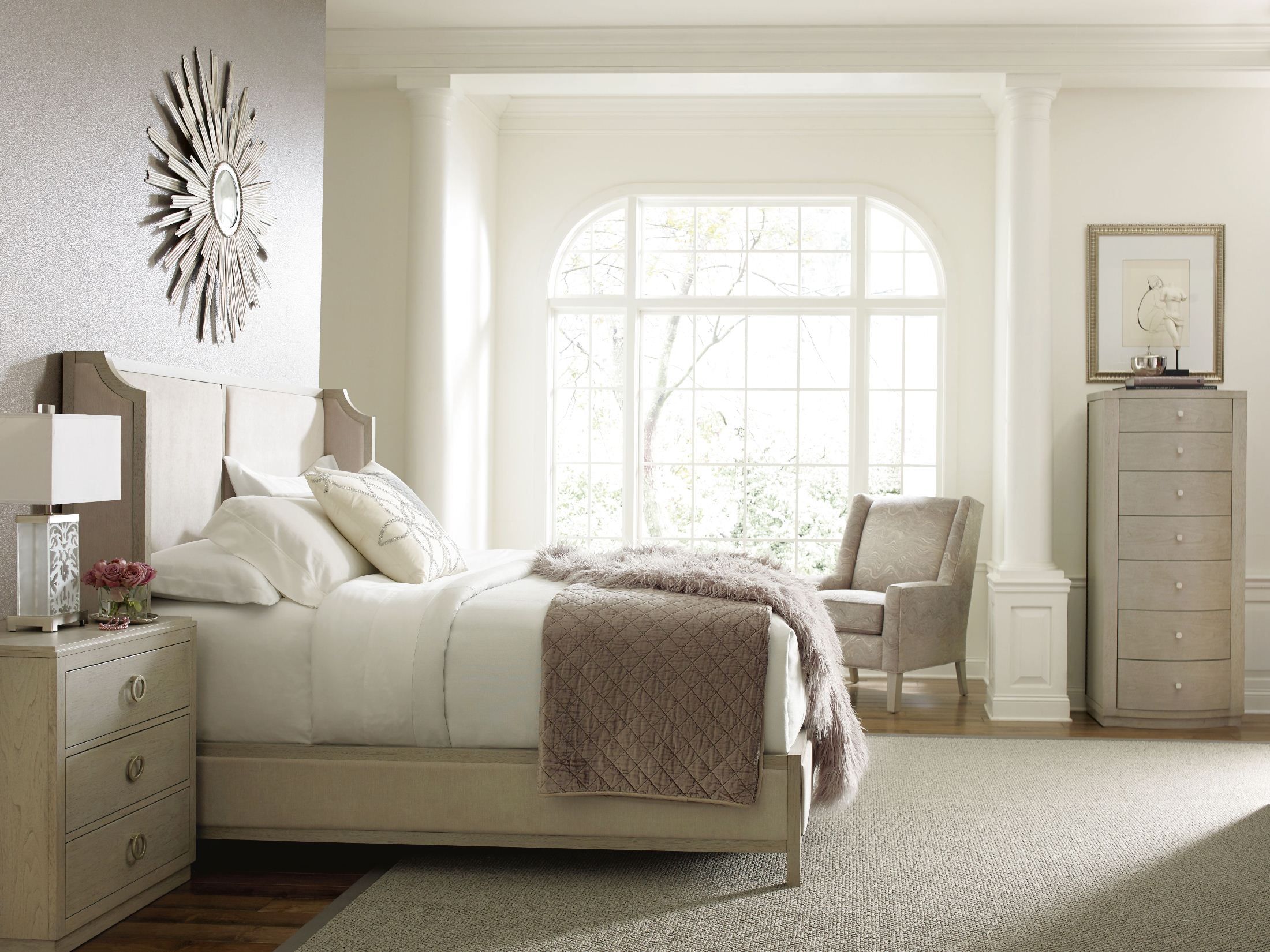 Cinema Shadow Grey Upholstered Shelter Bedroom Set By Rachael Ray Cinema Shadow Grey Upholstered Shelter Bedroom Set By Rachael Ray Media Gallery