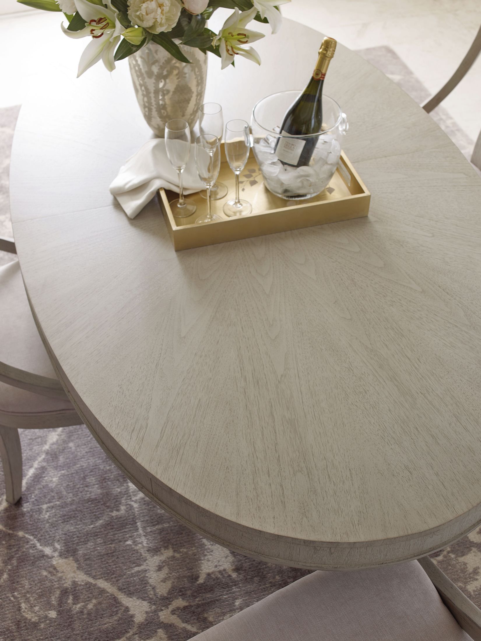 Cinema Shadow Grey Oval Extendable Dining Table by Rachael Ray