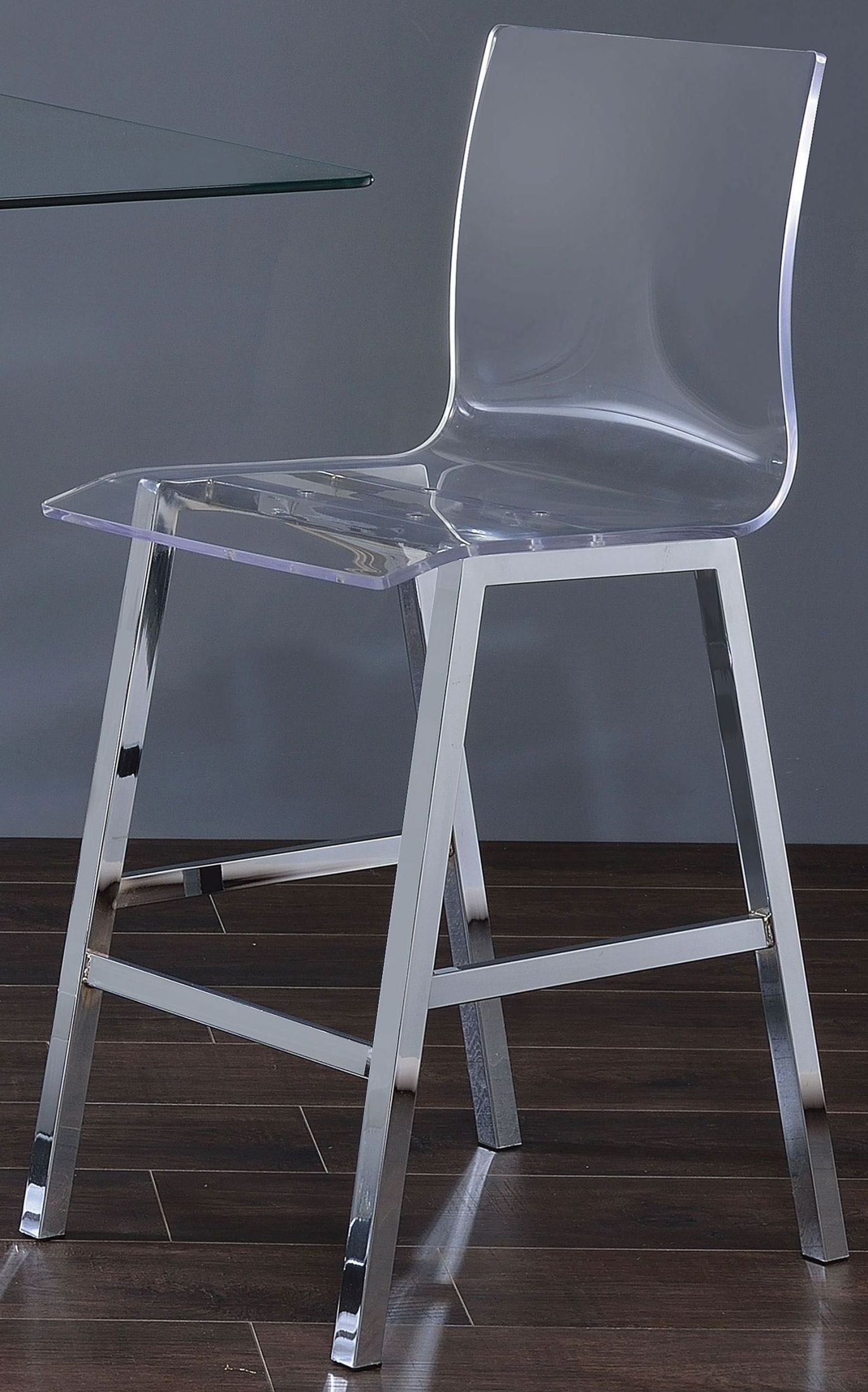 Nadie Clear Acrylic Counter Height Chair Set of 2 1StopBedrooms.