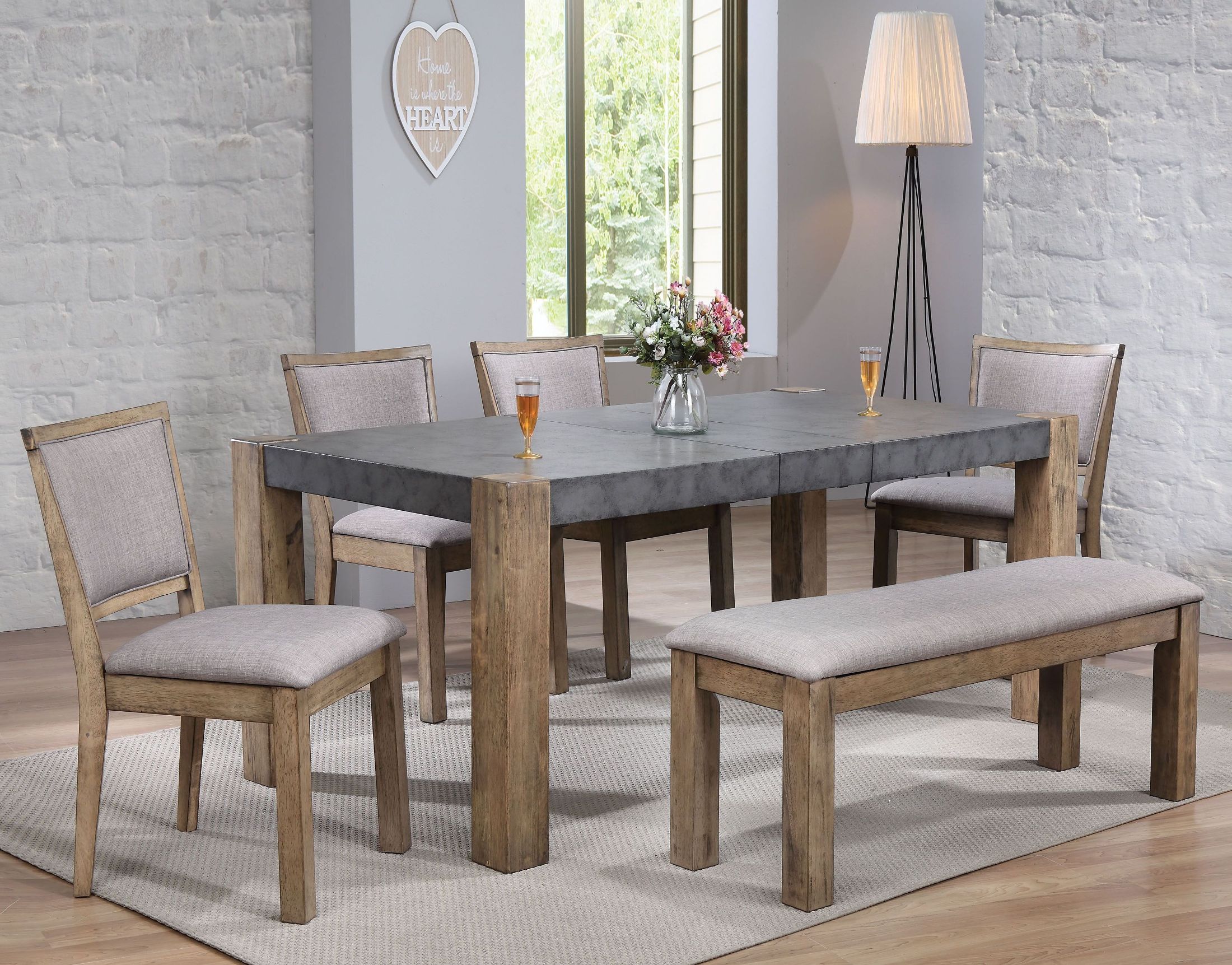 Paulina Ii Dark Gray And Rustic Oak Dining Room Set 1stopbedrooms Paulina Ii Dark Gray And Rustic Oak Dining Room Set Media Gallery
