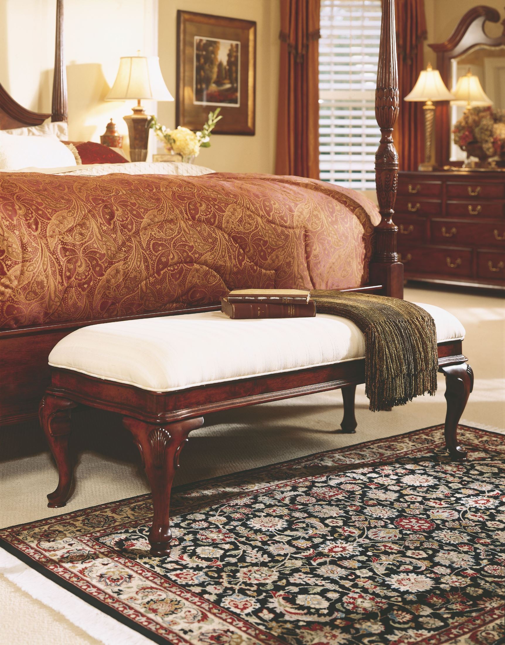 Cherry Grove Classic Antique Cherry Bed Bench 1StopBedrooms.