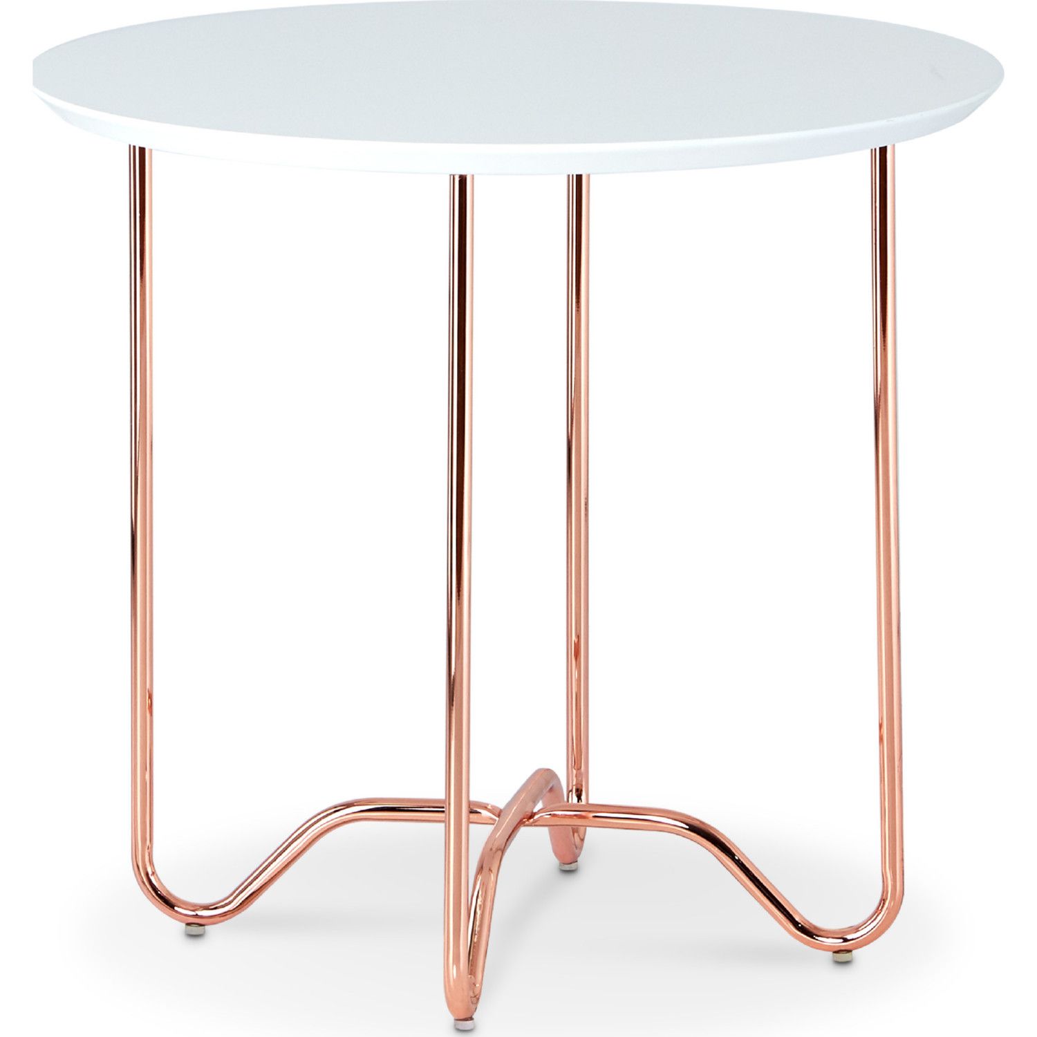 Canty White And Rose Gold End Table 1stopbedrooms