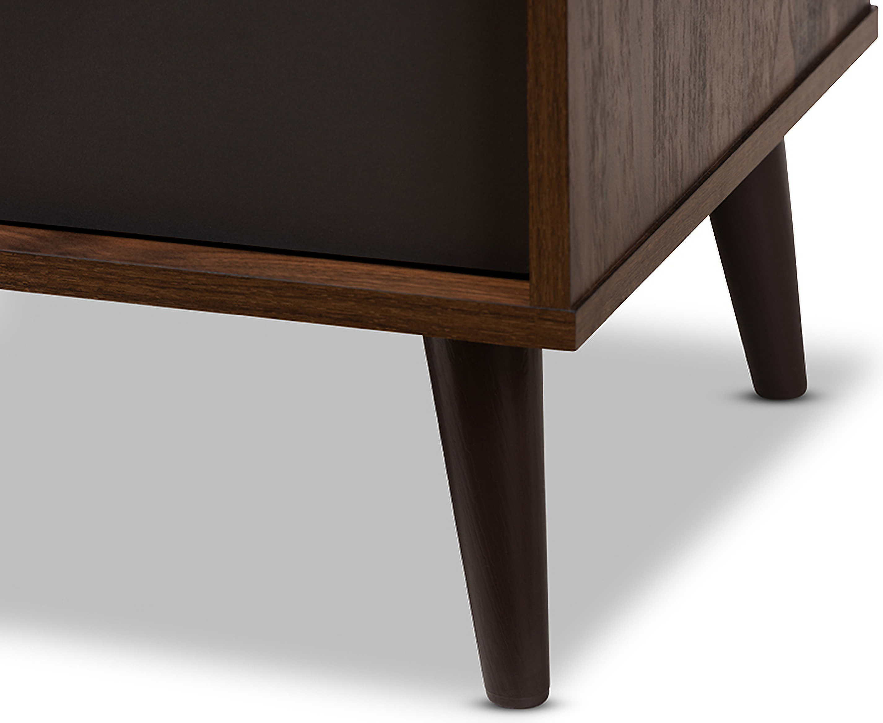 Baxton Studio Samuel MidCentury Modern Brown And Dark Grey Finished Tv