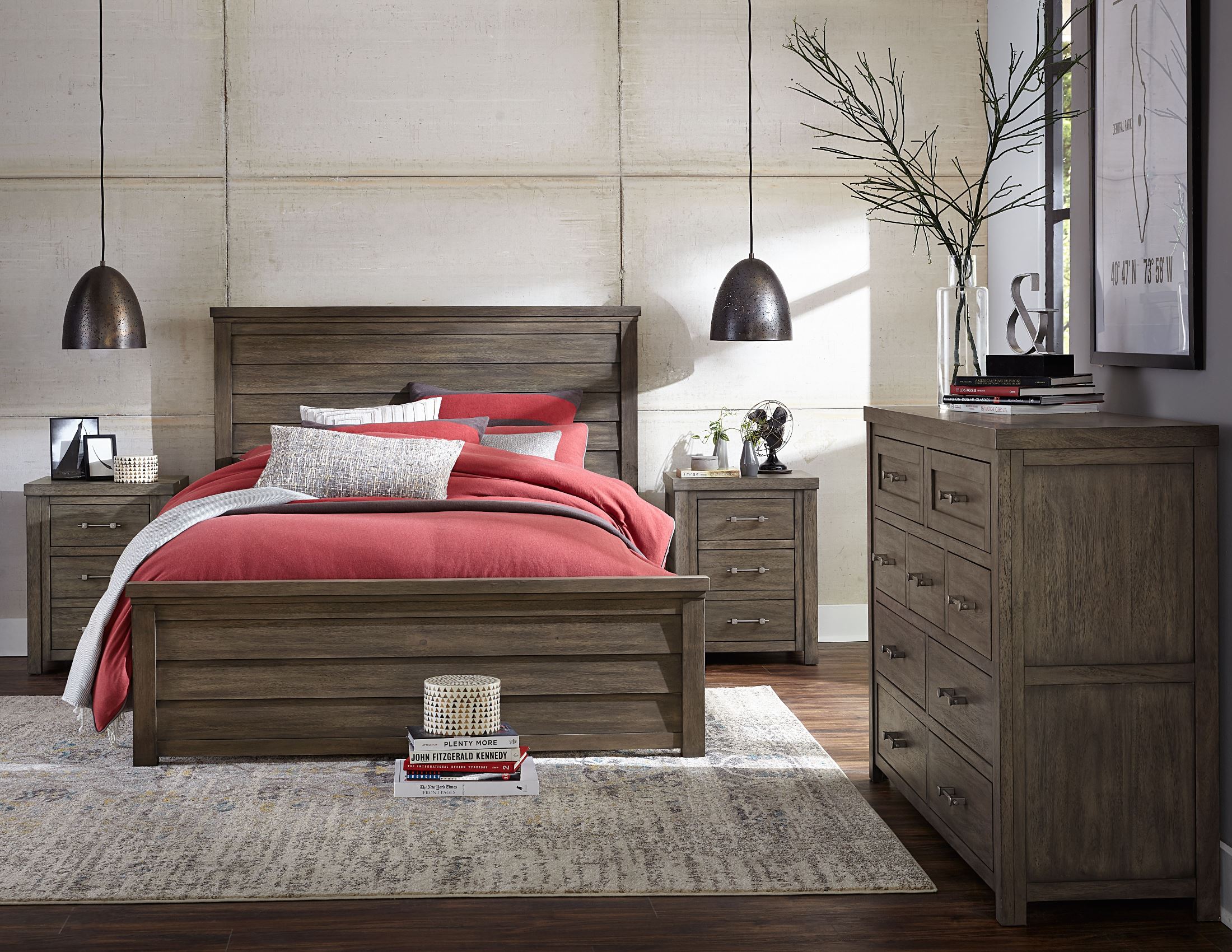 Bunkhouse Aged Barnwood Louvered Panel Bedroom Set