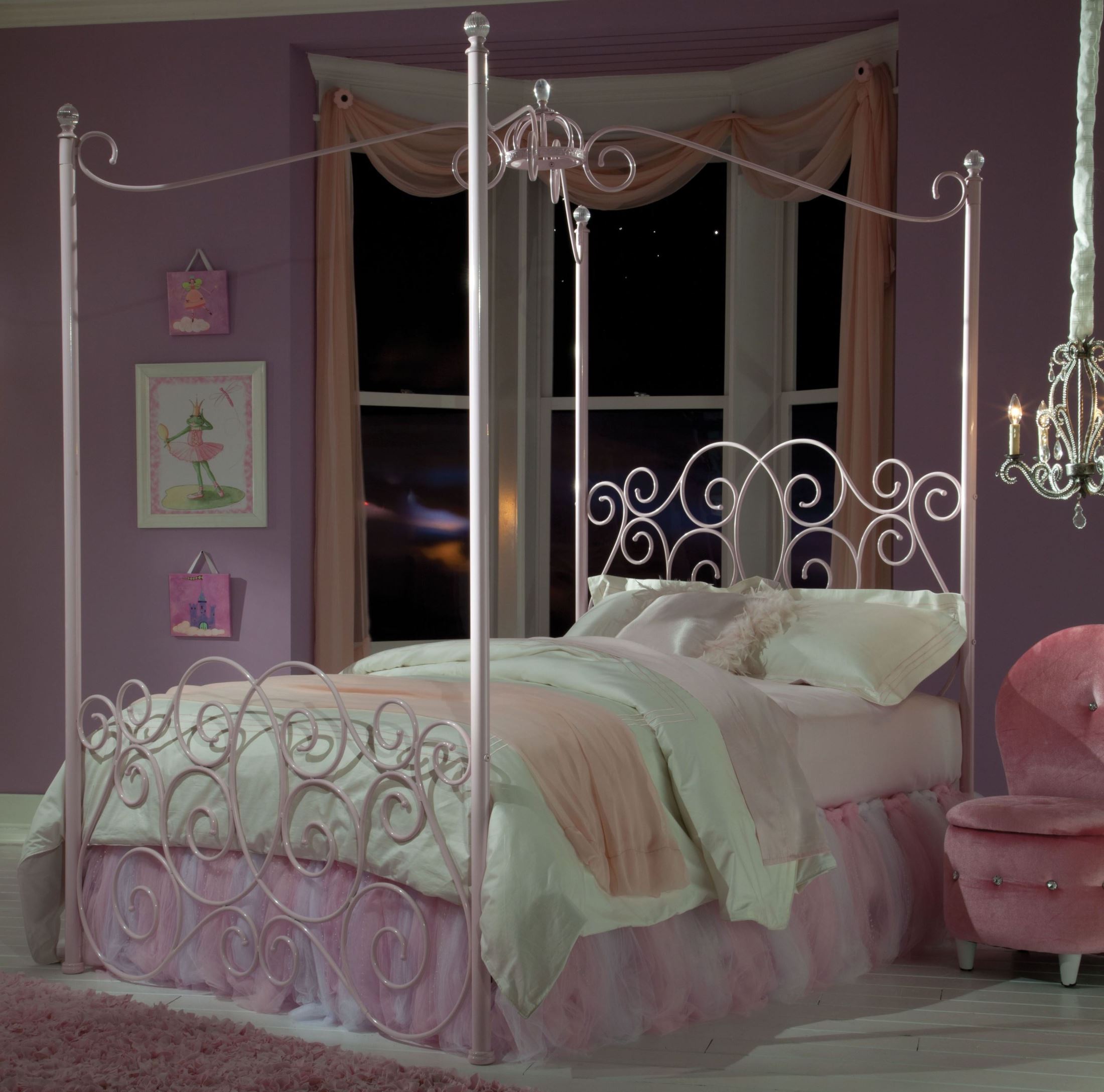Standard Furniture Princess Pink Twin Metal Canopy Bed Princess Pink Twin Metal Canopy Bed A Gallery 1