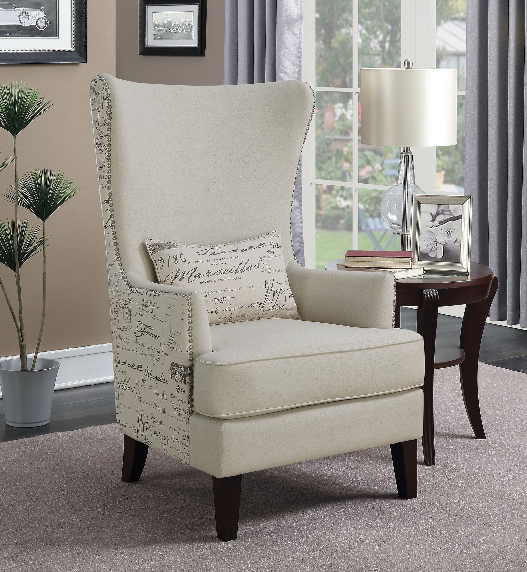 Cream Accent Chair - 1StopBedrooms.