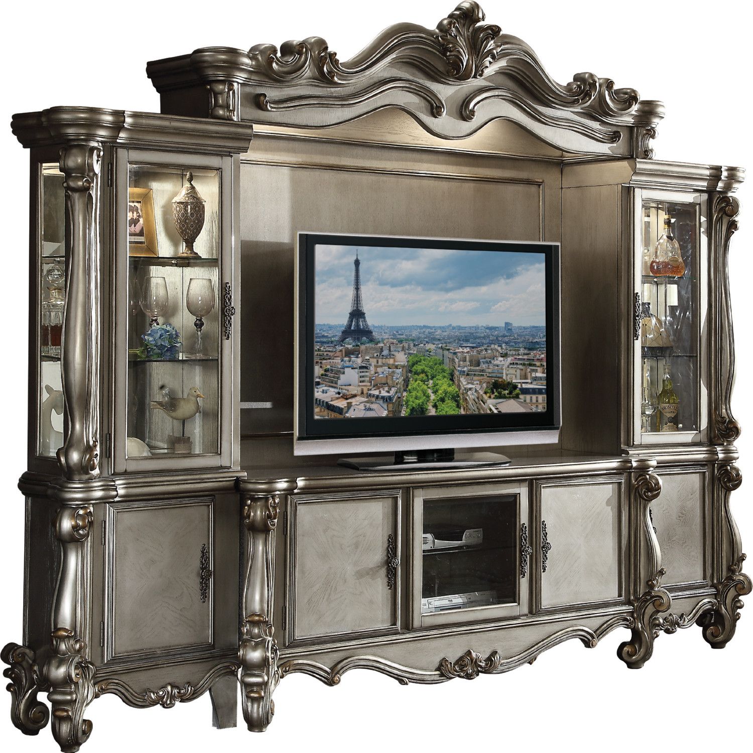 Versailles Antique Platinum Entertainment Center 1StopBedrooms.