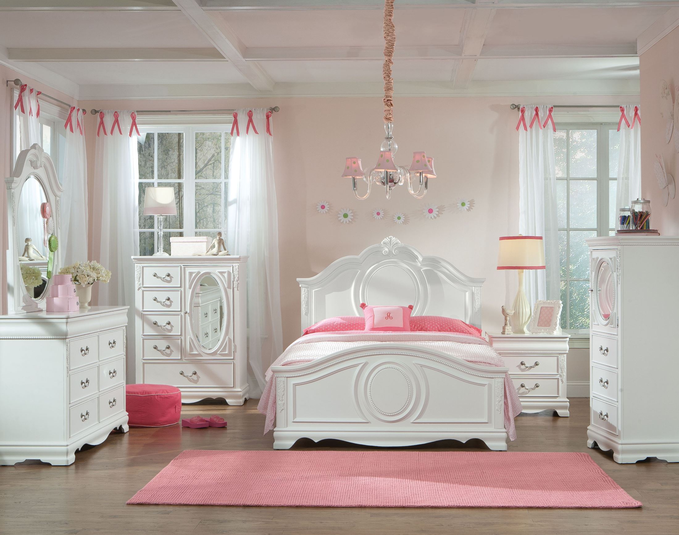 Jessica Clean White Youth Panel Bedroom Set