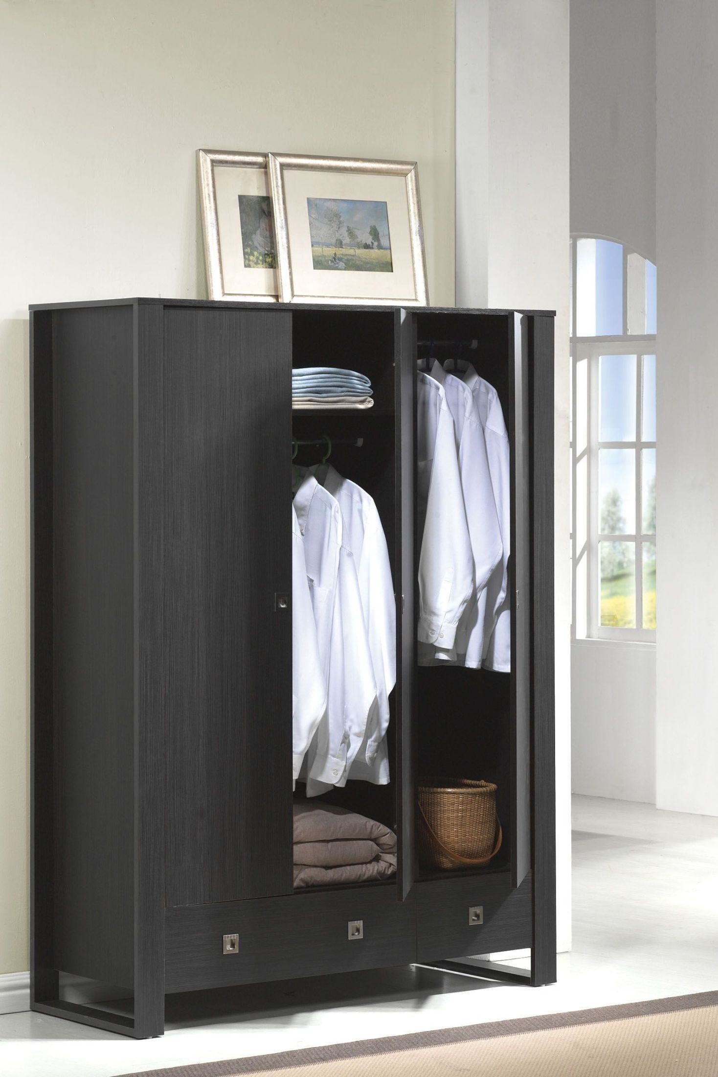 Alexis Espresso 2 Drawer Wardrobe 1stopbedrooms