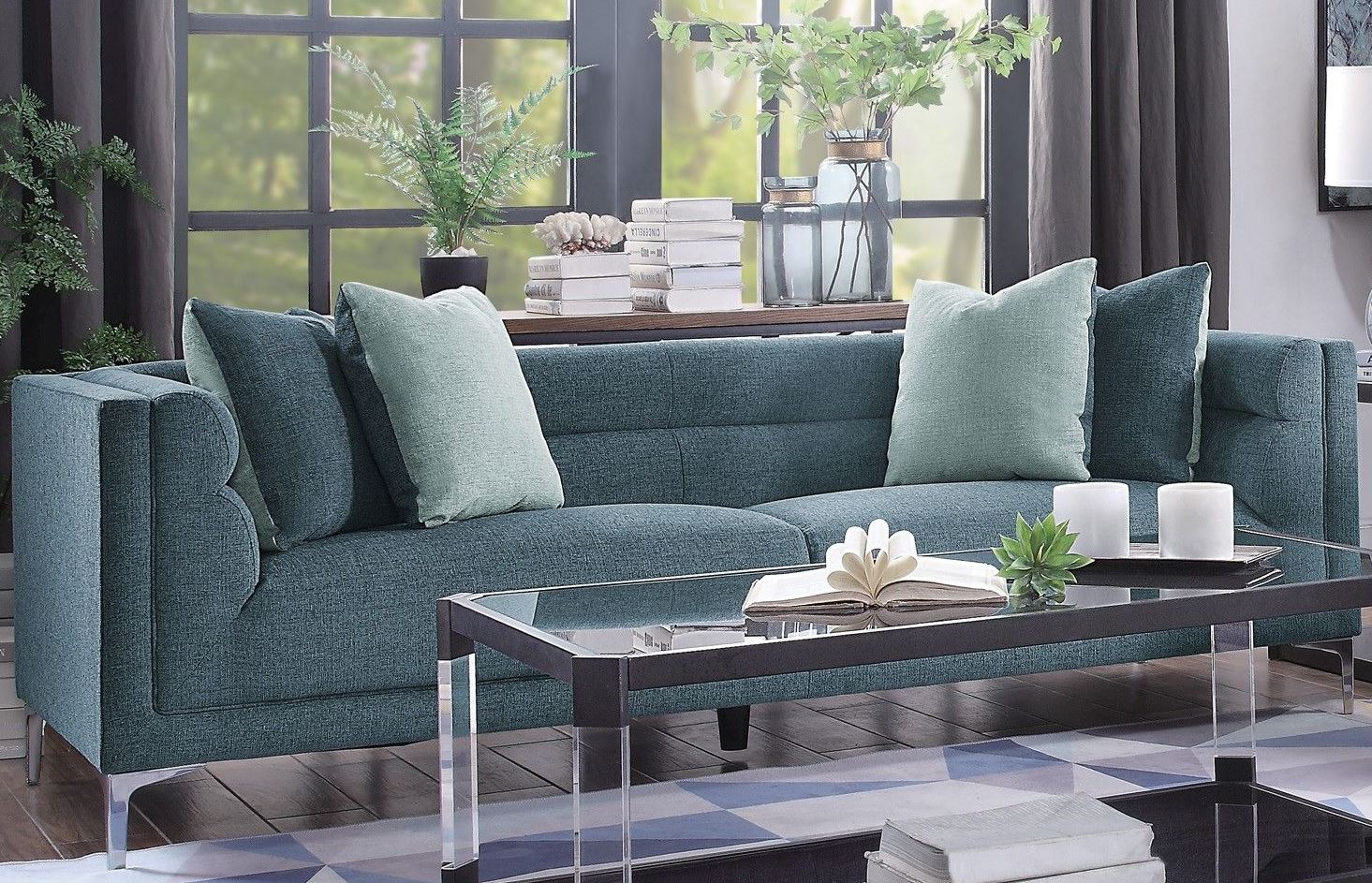 Vermillion Dark Blue Gray Sofa 1stopbedrooms