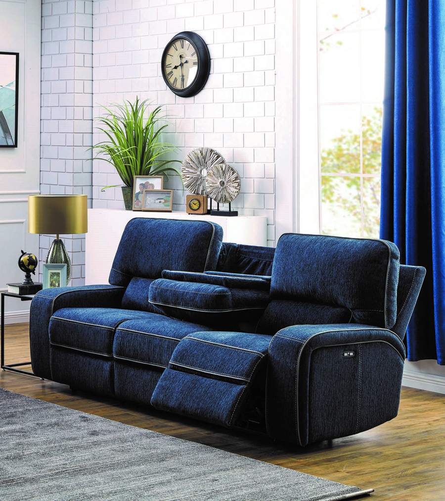 Coaster Furniture Groveland Navy Blue Power Sofa 1stopbedrooms