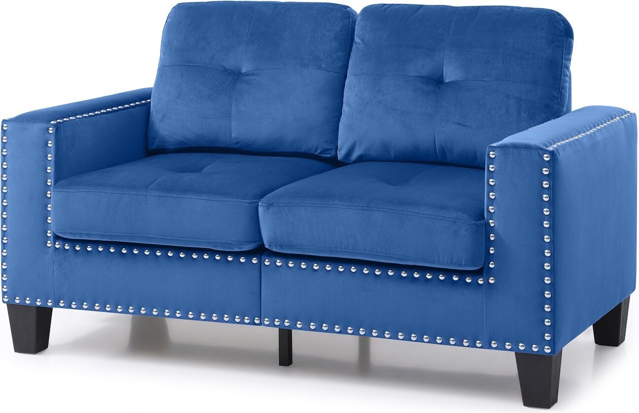 19 H W x 23 D Living Room Furniture Glory Furniture Nailer Ottoman Navy Blue 