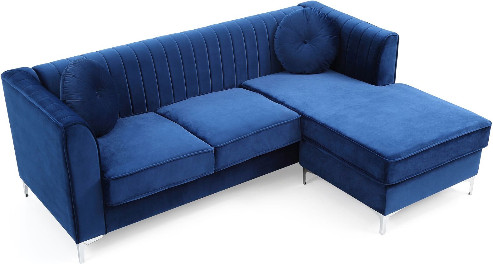 Delray Sofa Chaise (Navy Blue) 1StopBedrooms.