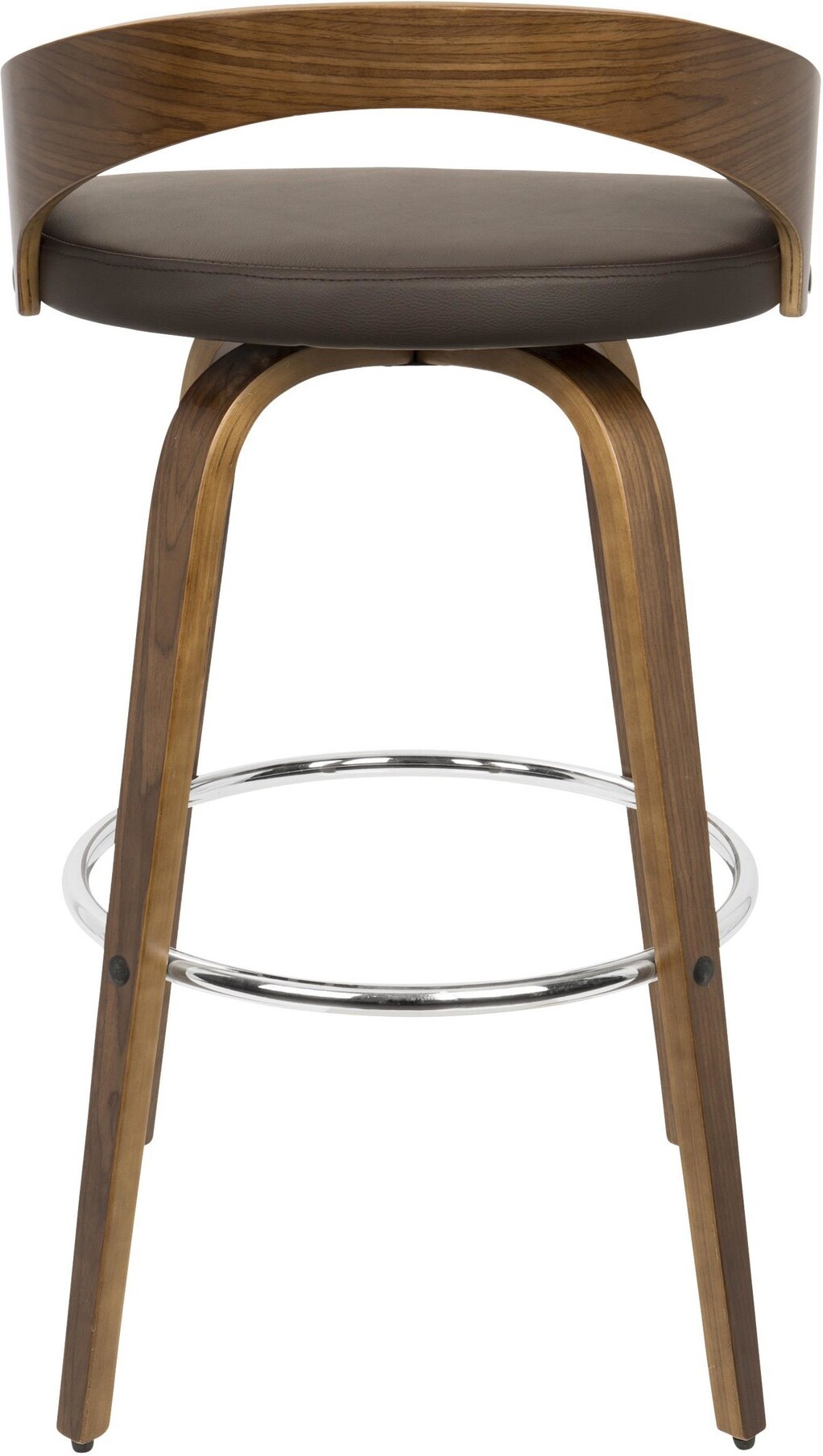 Grotto Modern Barstool With Swivel In, Grotto Bar Stool Walnut And Brown