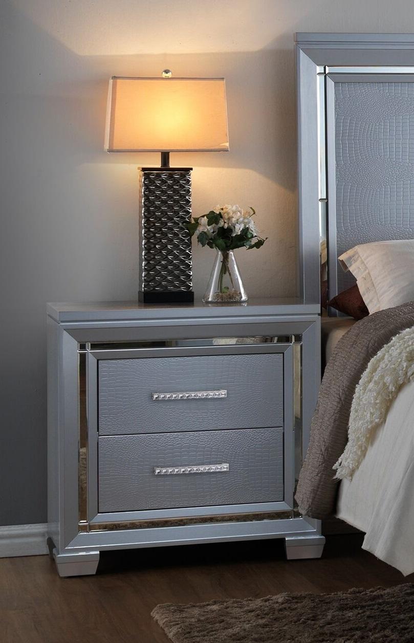 Luca Silver Nightstand 1stopbedrooms