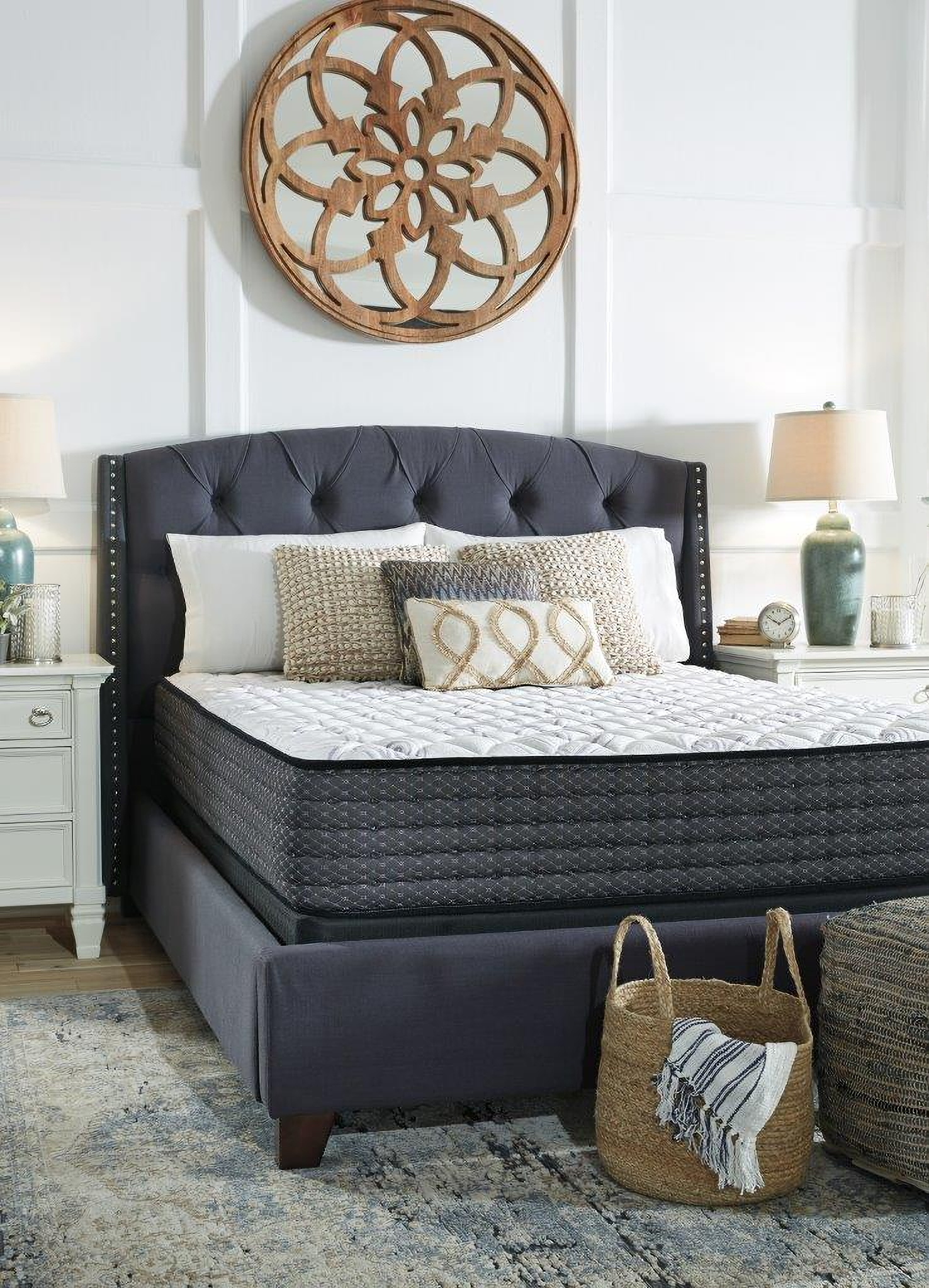 Jorstad Gray Upholstered Sleigh Bedroom Set 1stopbedrooms Recharge Firm White Mattress A Gallery 2