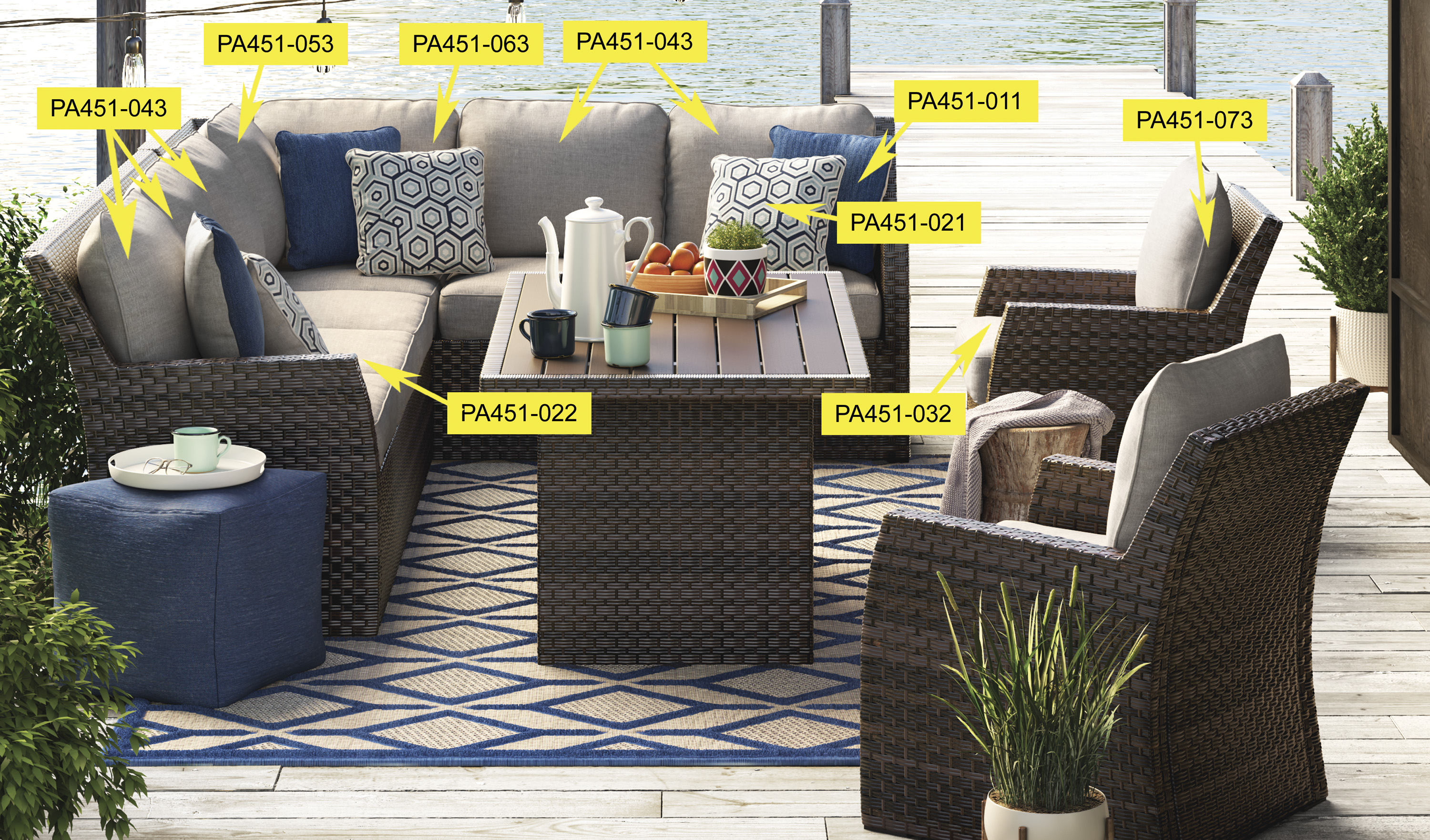 Salceda Blue Chair Seat Cushion Pa451 032 1stopbedrooms