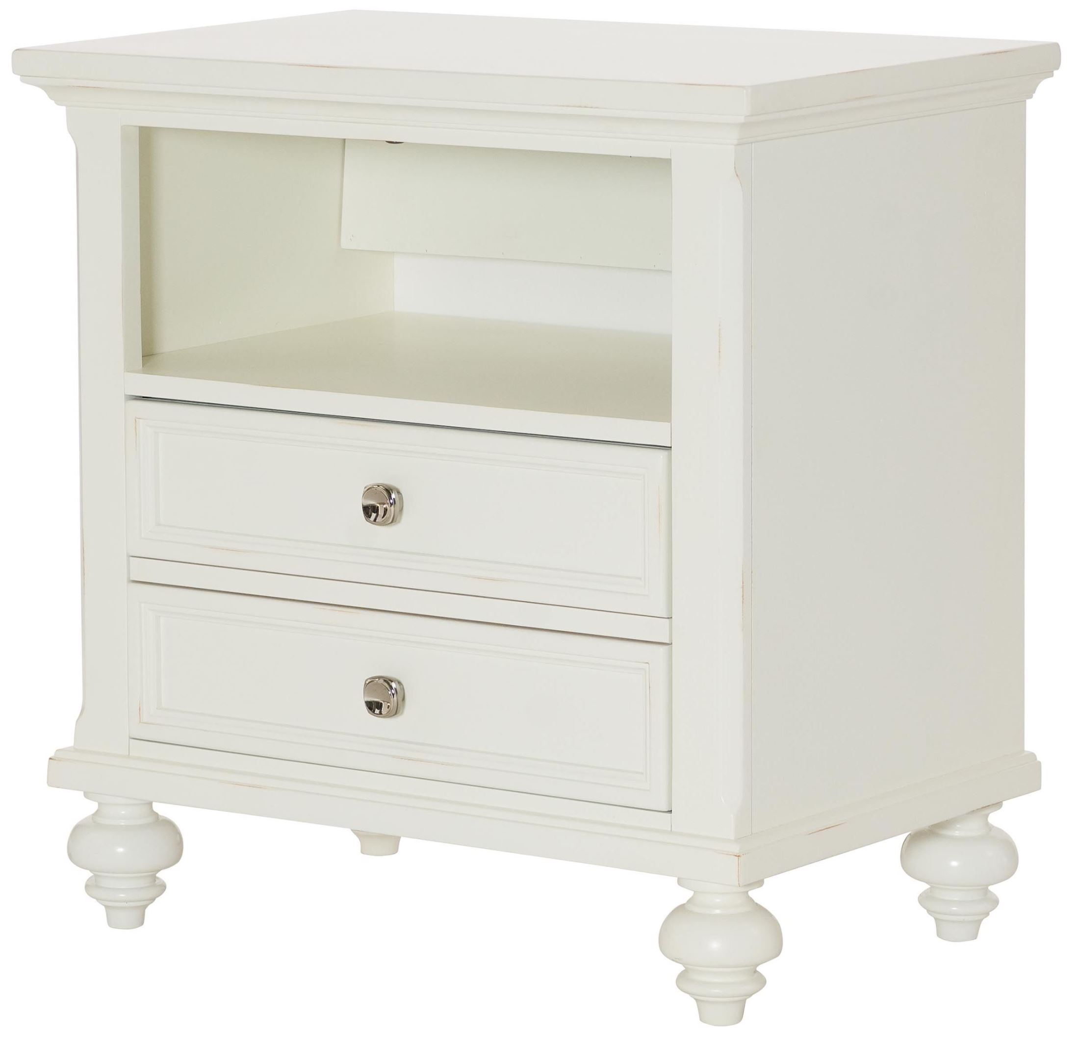 American Drew Lynn Haven Soft Dover White Sleigh Storage ...