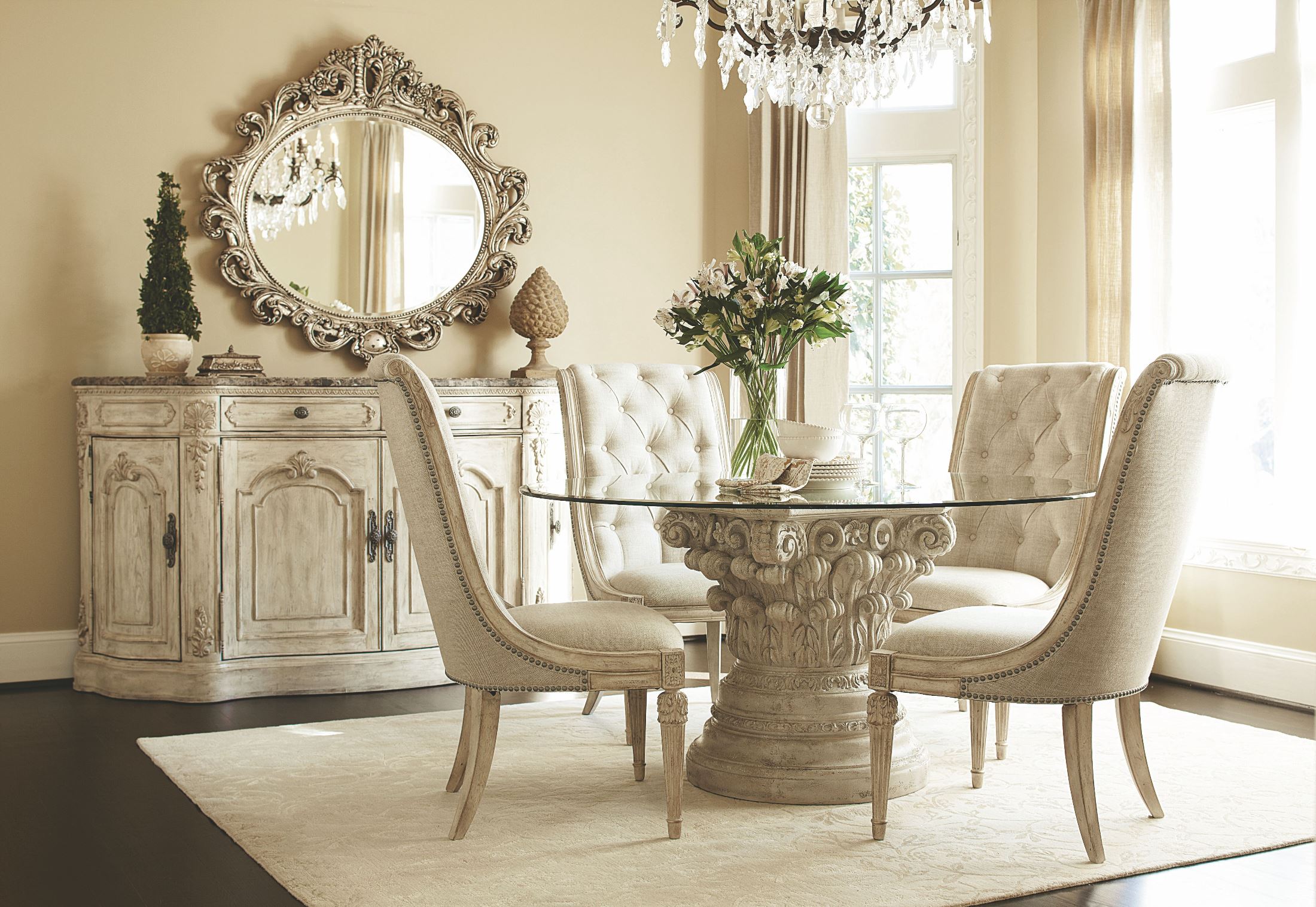 Jessica Mcclintock Boutique Baroque Silver Veil Oval Decorative Mirror