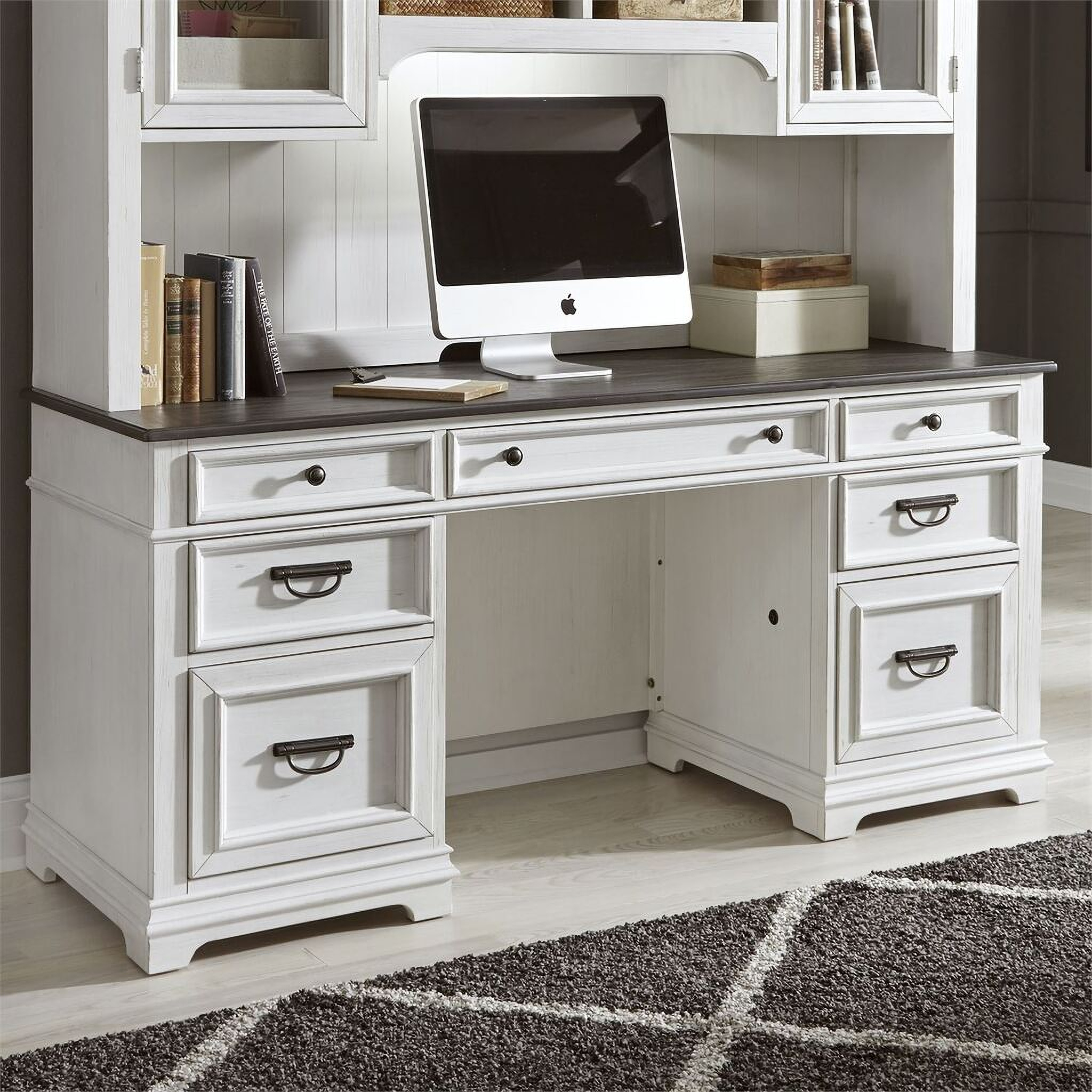 Allyson Park Wirebrushed White Jr Executive Credenza 1stopbedrooms
