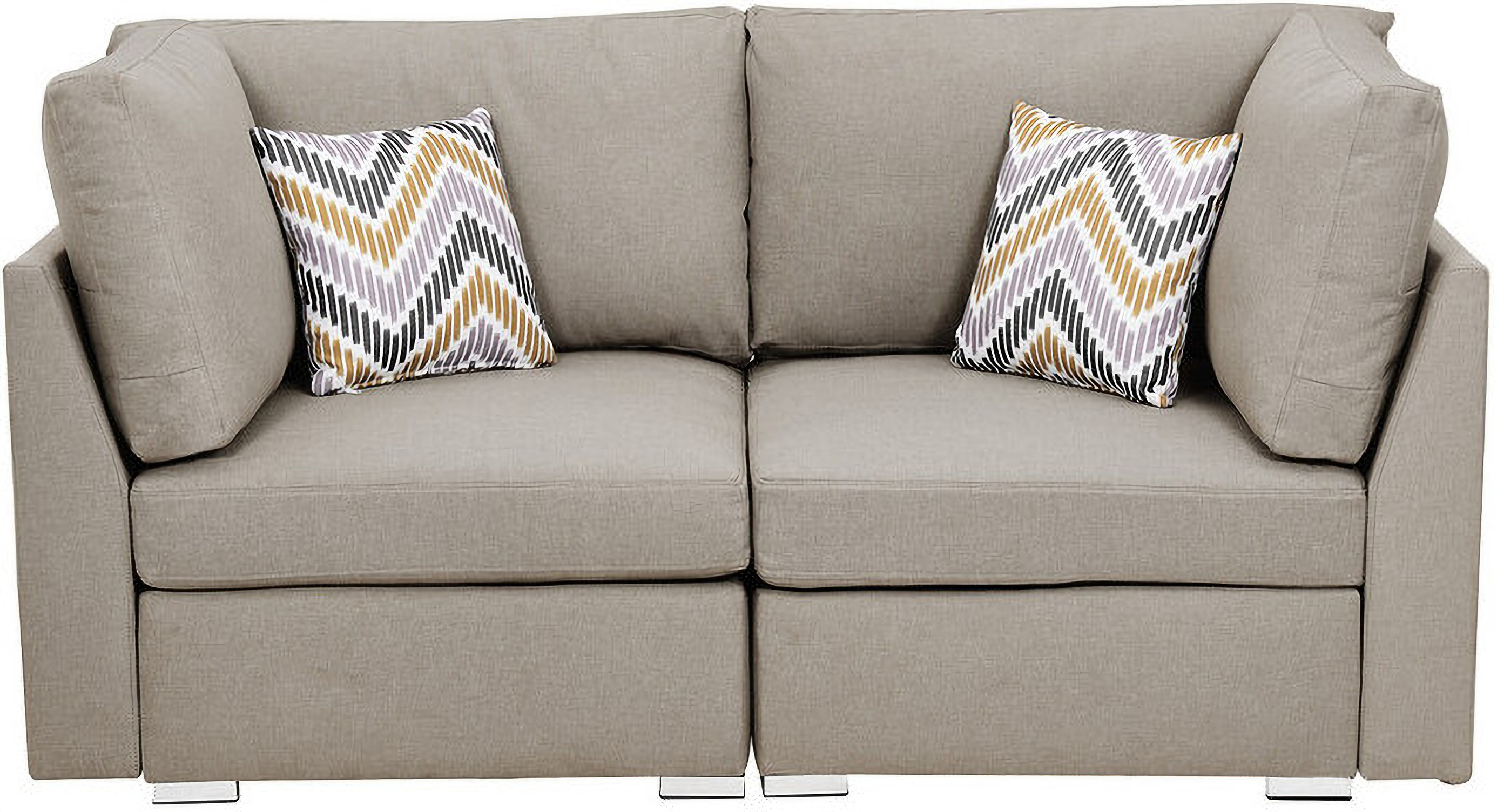 Amira Beige Fabric Sofa And Loveseat Living Room Set With Pillows