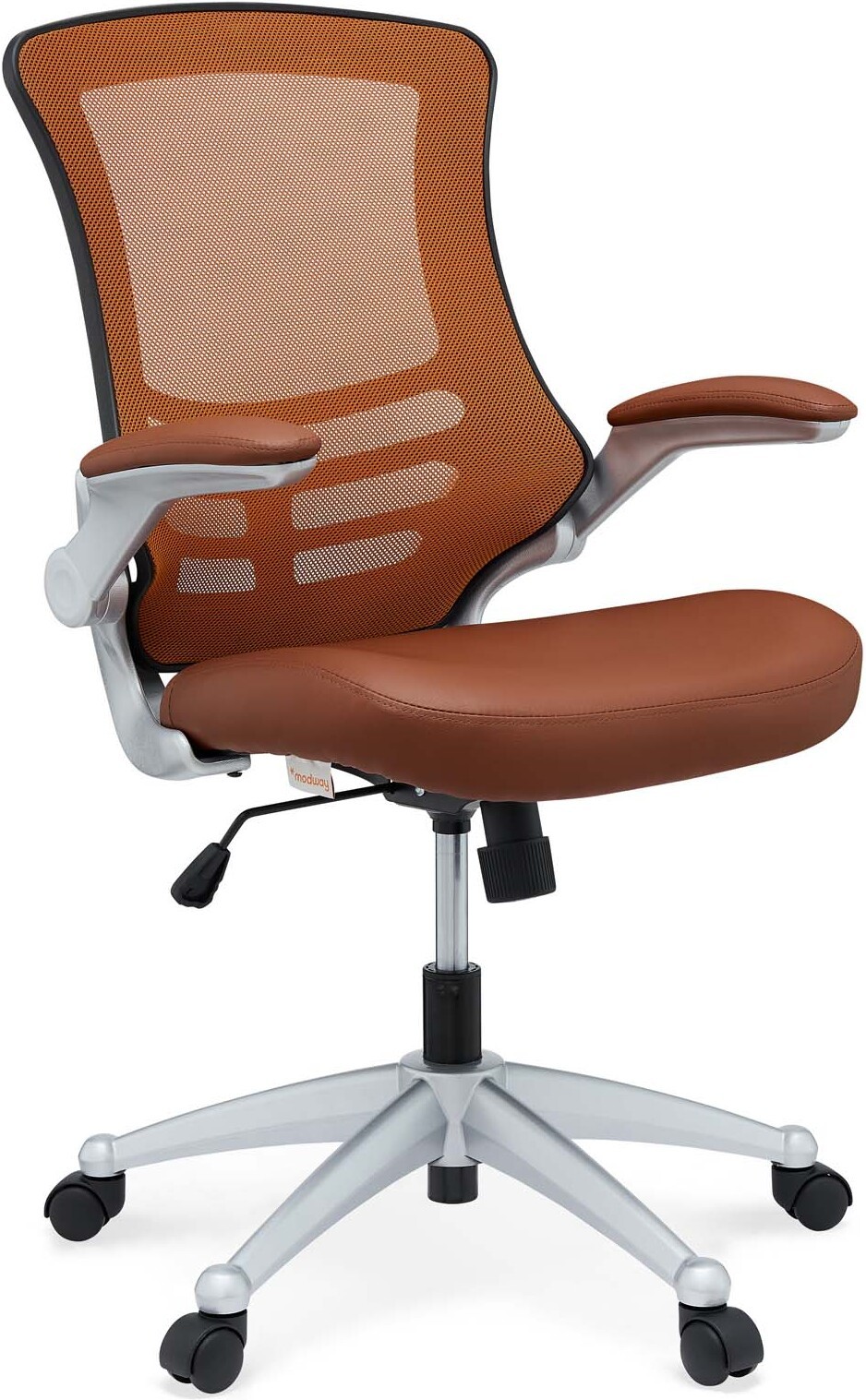 Tan Office Chair - Regent Tufted Button Swivel Faux Leather Office