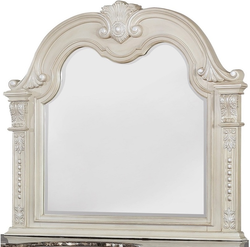 Crown Mark Furniture Stanley Mirror in Antique White B1630 ...