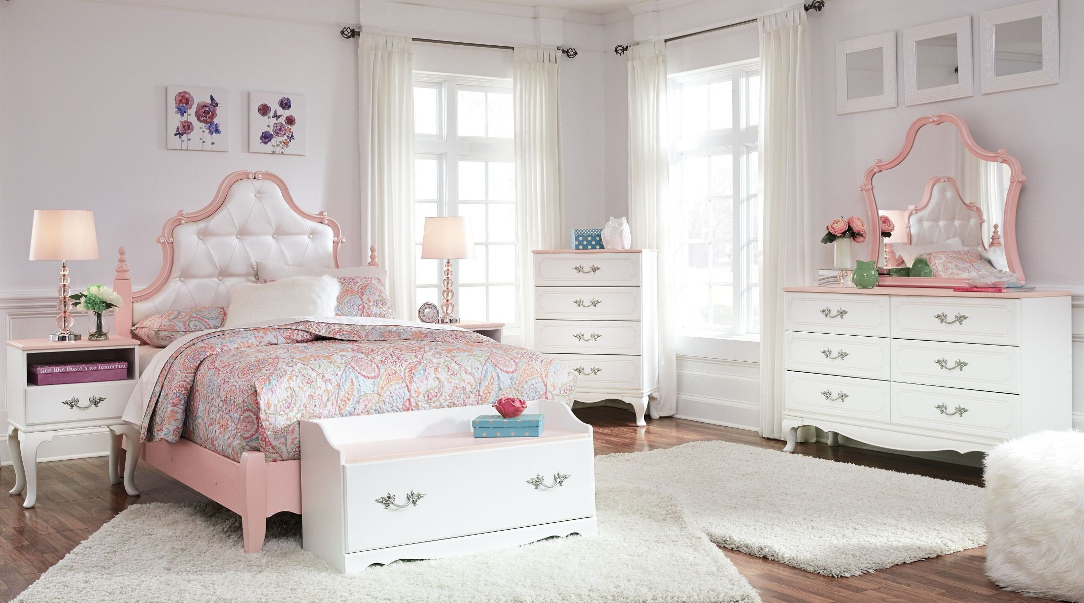 Signature Design By Ashley Laddi White And Pink Bedroom Mirror Laddi White And Pink Bedroom Mirror Media Gallery 10
