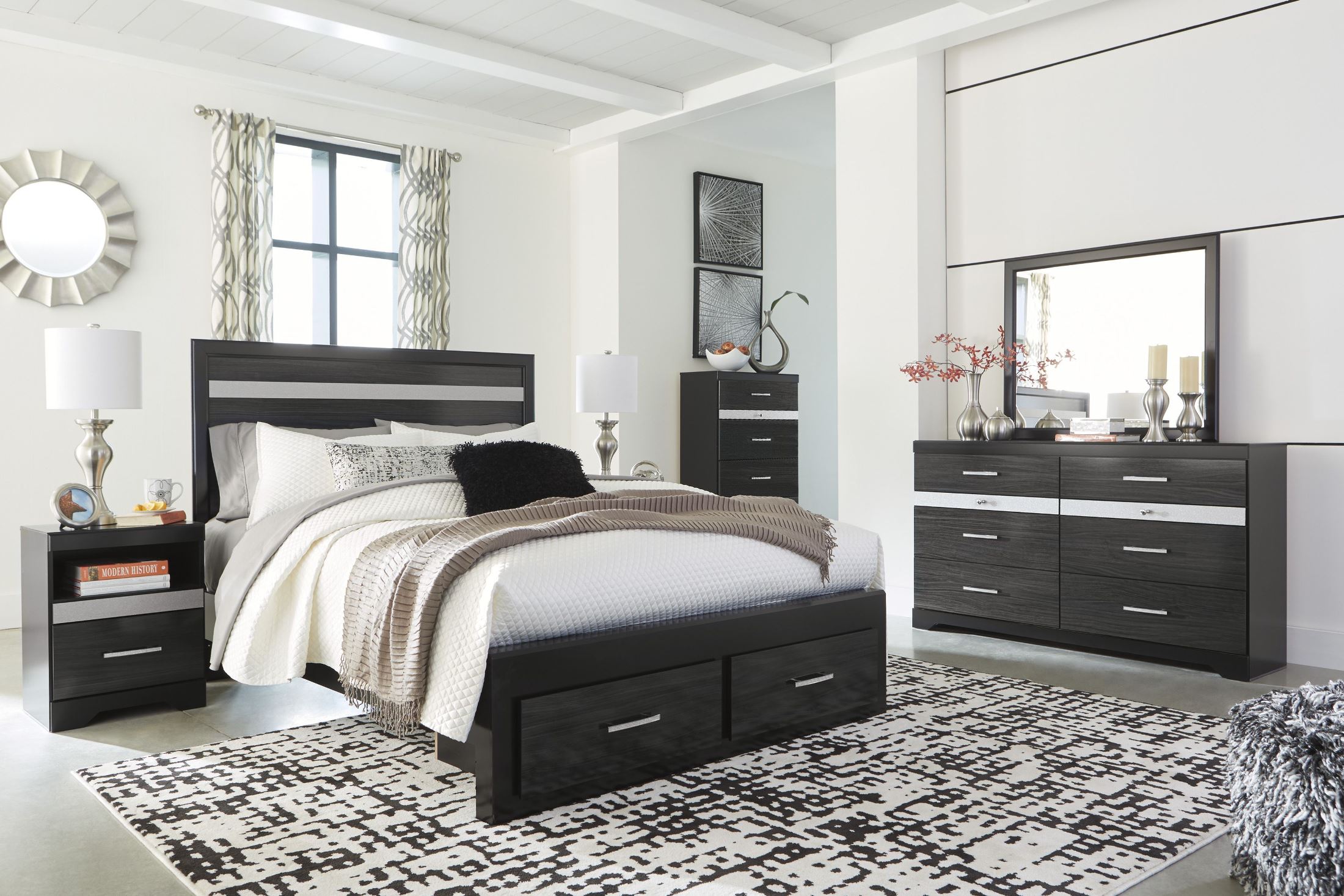 Starberry Black Panel Storage Bedroom Set - 1StopBedrooms.