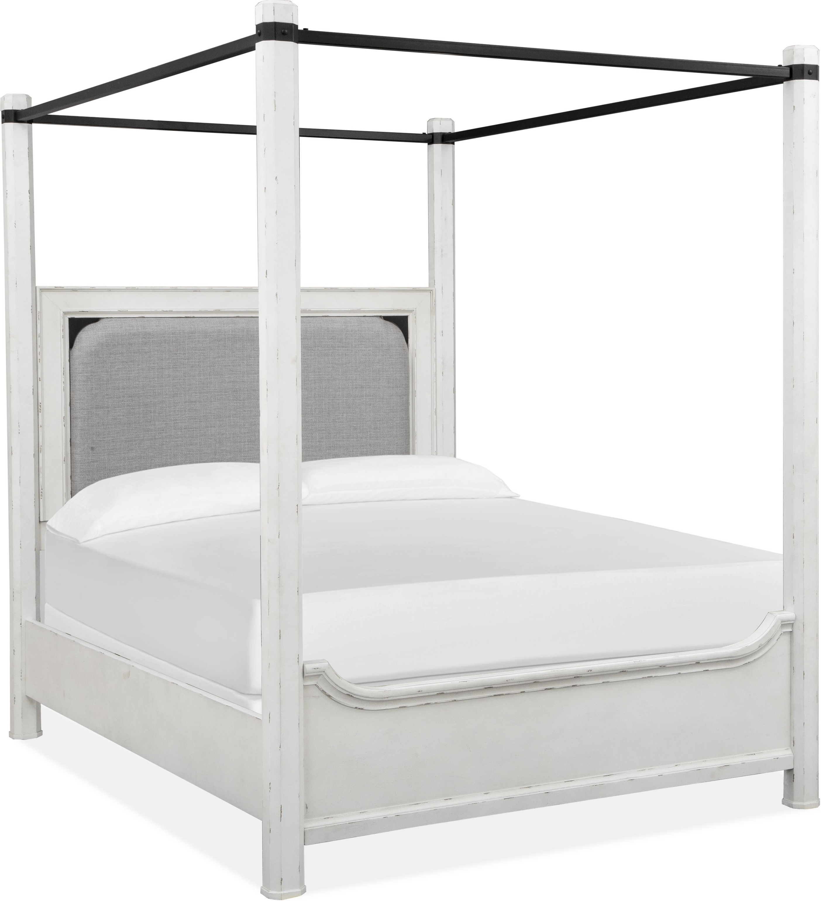 Bellevue Manor Weathered Shutter White King Poster Bed 1stopbedrooms