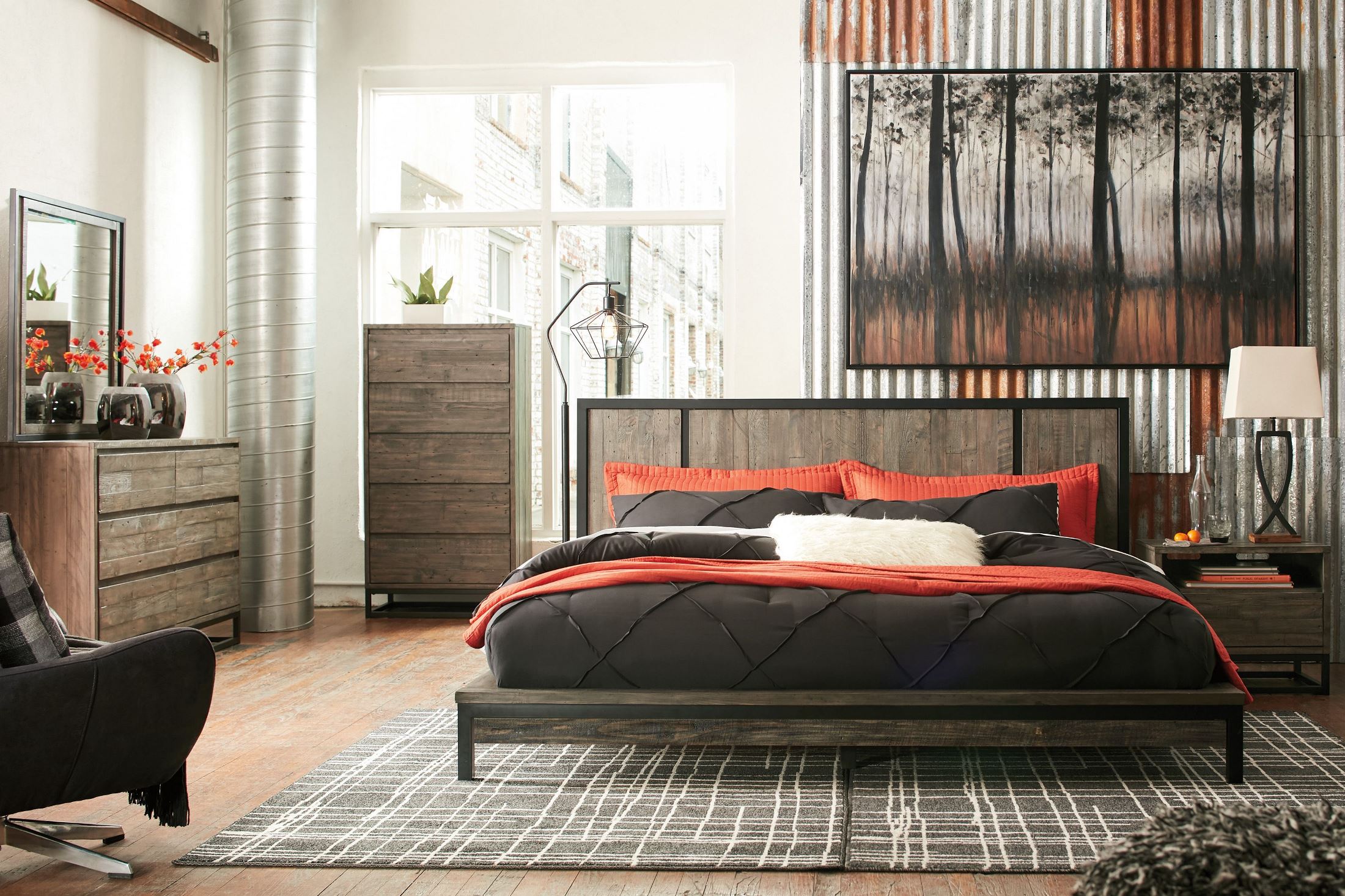 Signature Design By Ashley Cazentine Dark Rustic Gray Queen Platform Cazentine Dark Rustic Gray Queen Platform Bed A Gallery 4