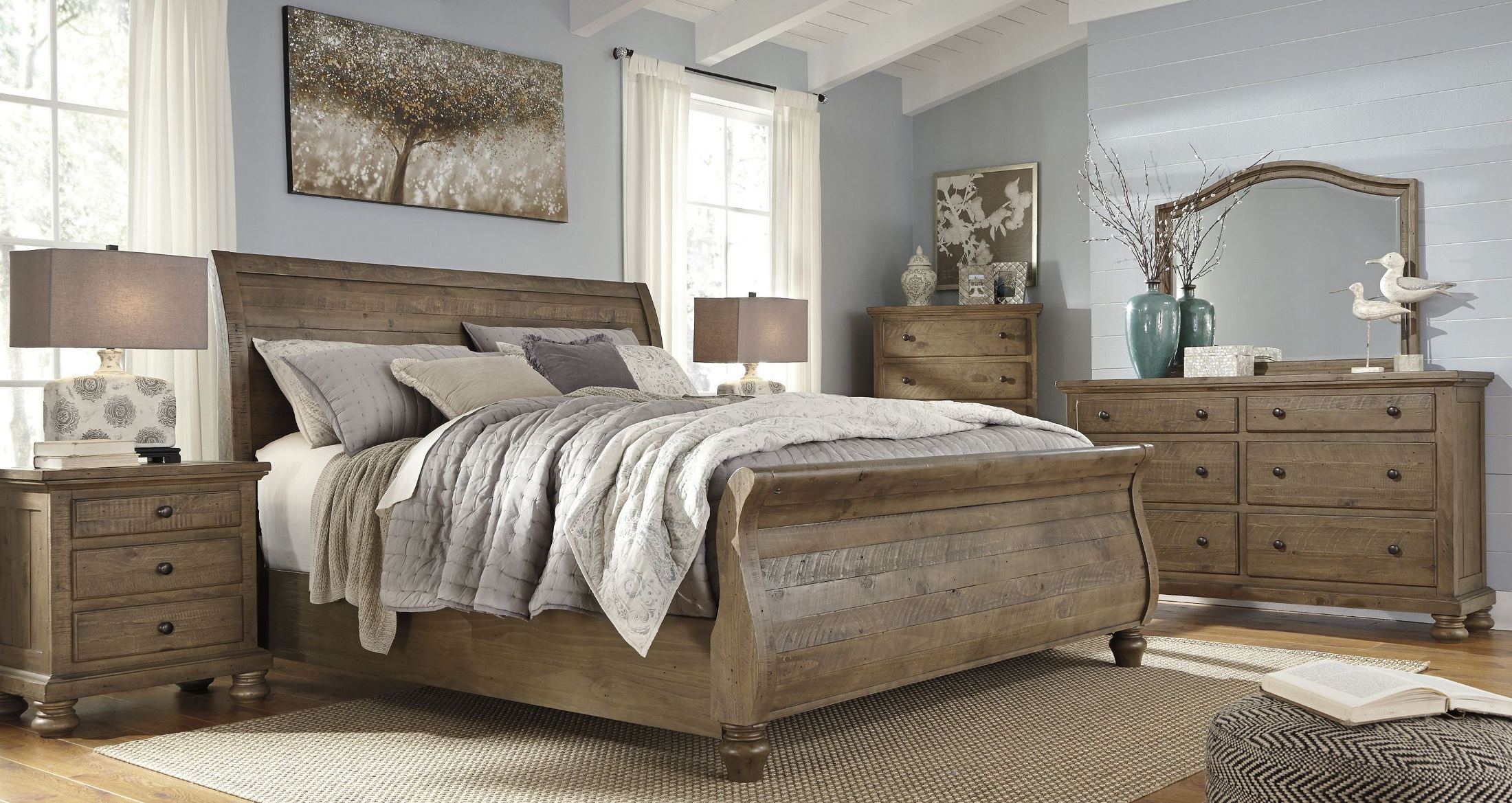 Signature Design By Ashley Trishley Light Brown King Sleigh Bed Trishley Light Brown King Sleigh Bed A Gallery 3
