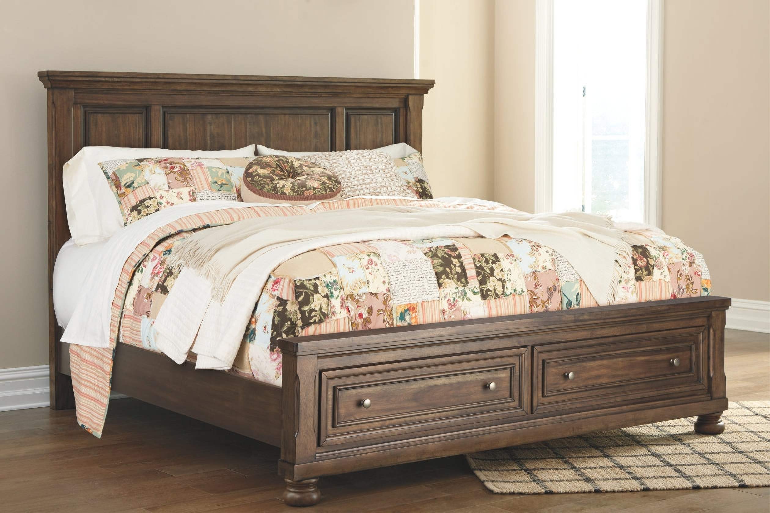Flynnter Medium Brown Panel Storage Bedroom Set ...