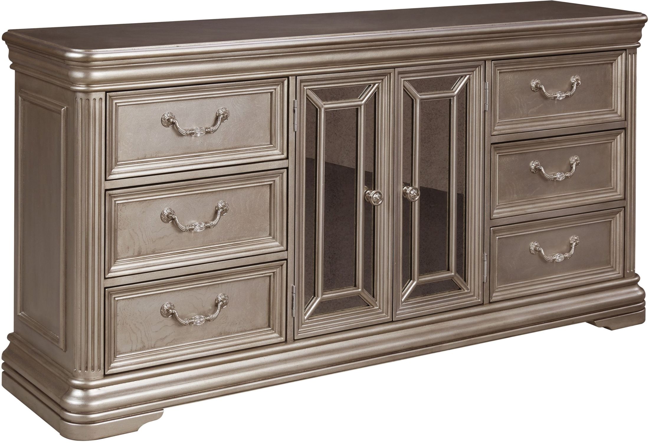 Birlanny Silver Upholstered Panel Bedroom Set