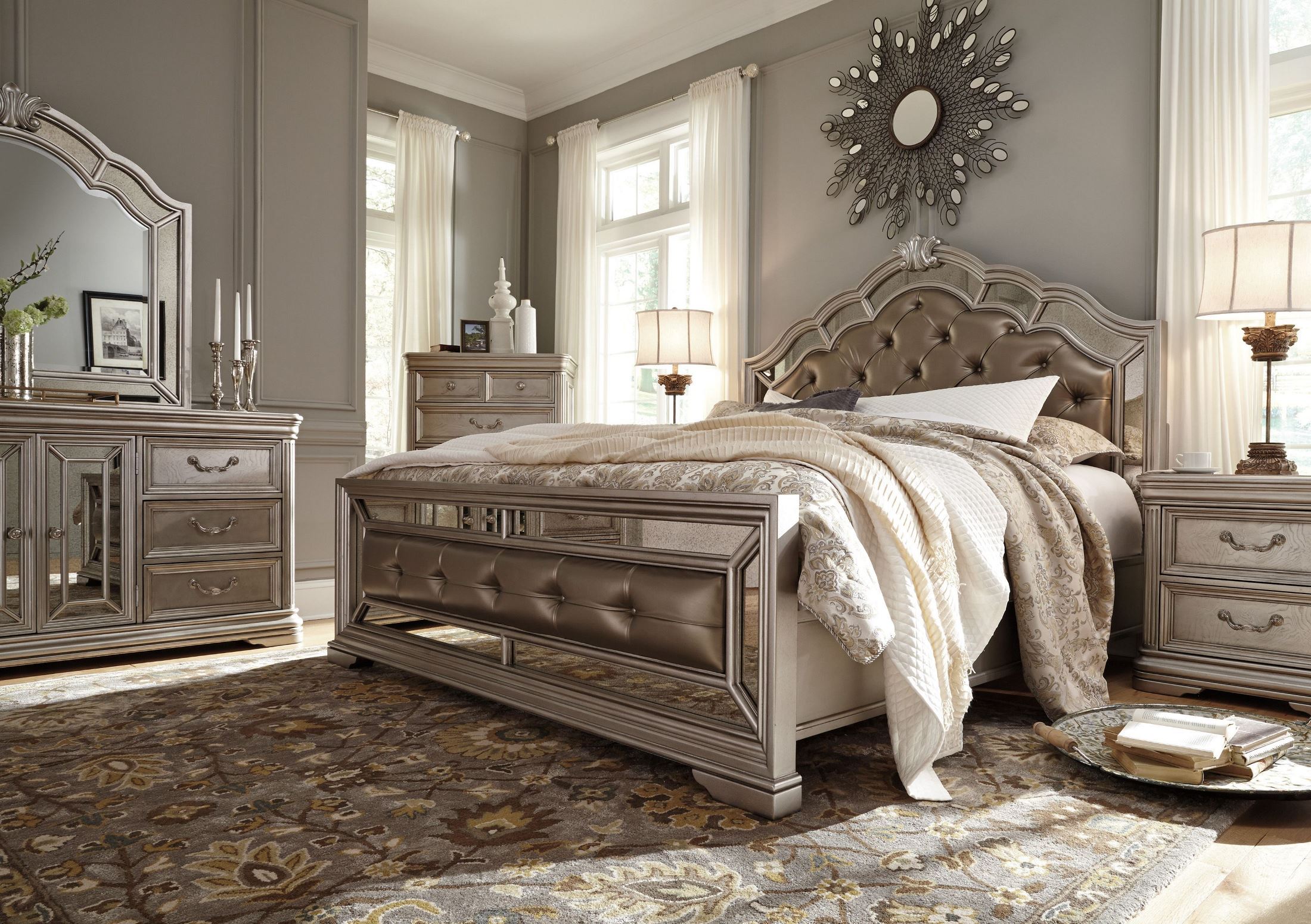 Birlanny Silver King Upholstered Panel Bed 1stopbedrooms Birlanny Silver King Upholstered Panel Bed Media Gallery 4