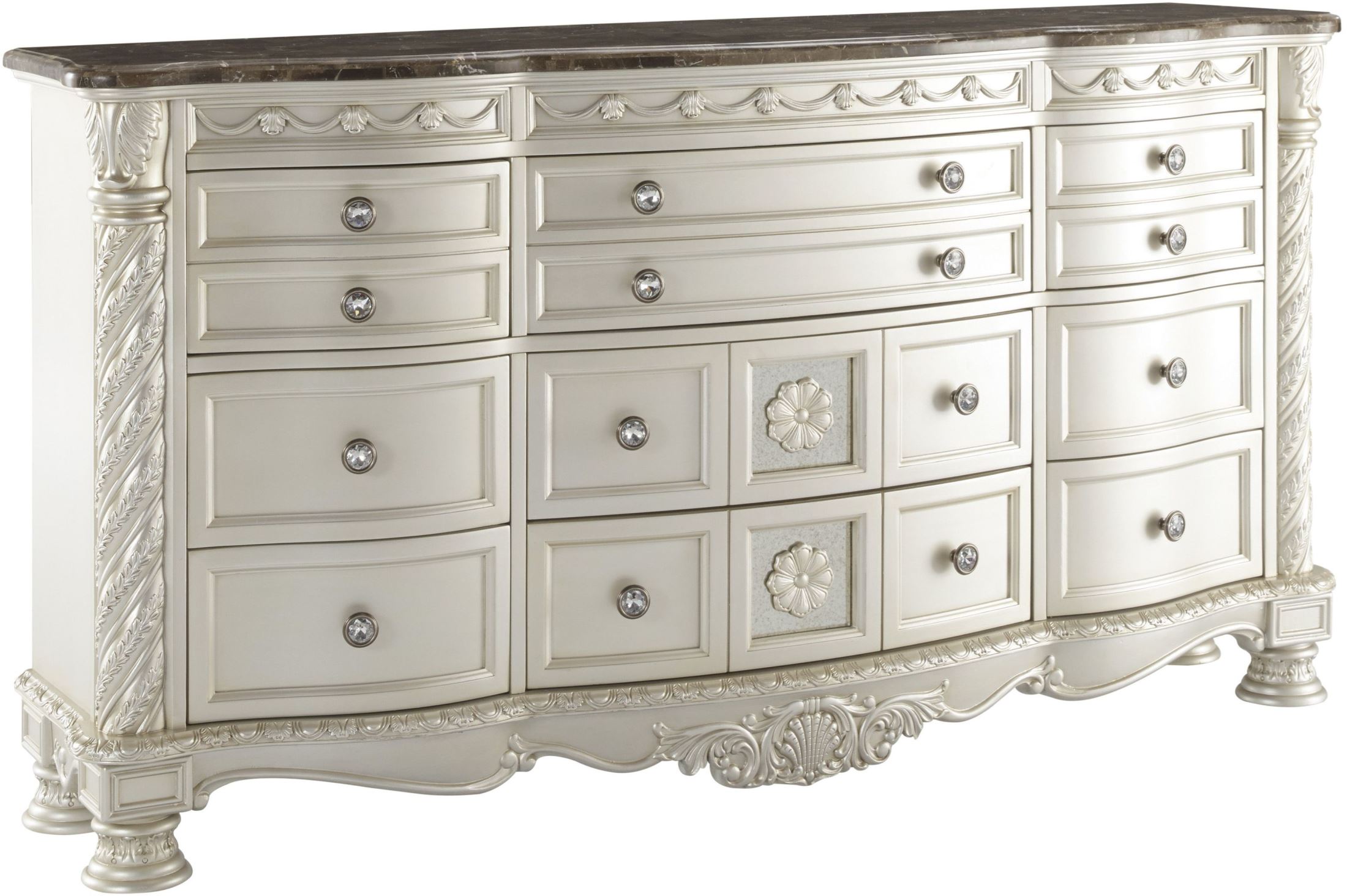 Cassimore North Shore Pearl Silver And Dark Brown Dresser