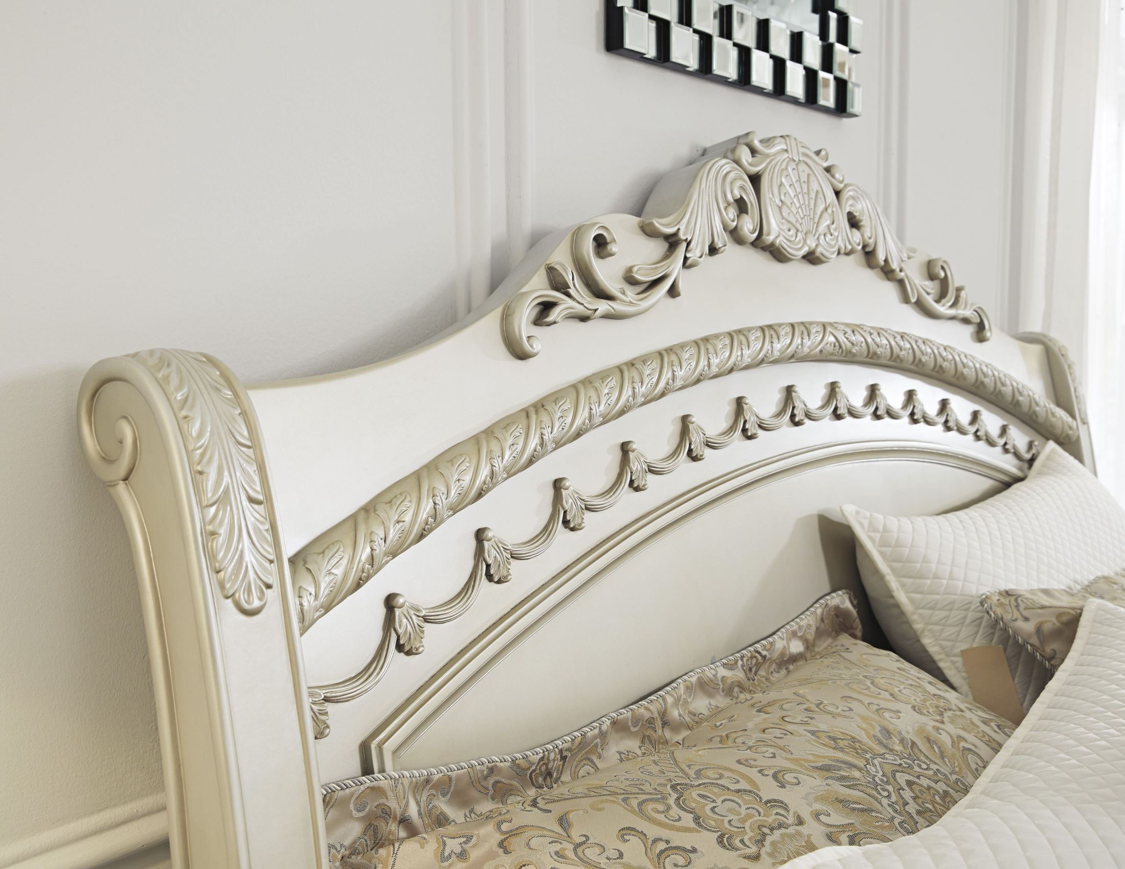 Signature Design By Ashley Cassimore North S Pearl Silver King Cassimore North S Pearl Silver King Sleigh Bed A Gallery 1