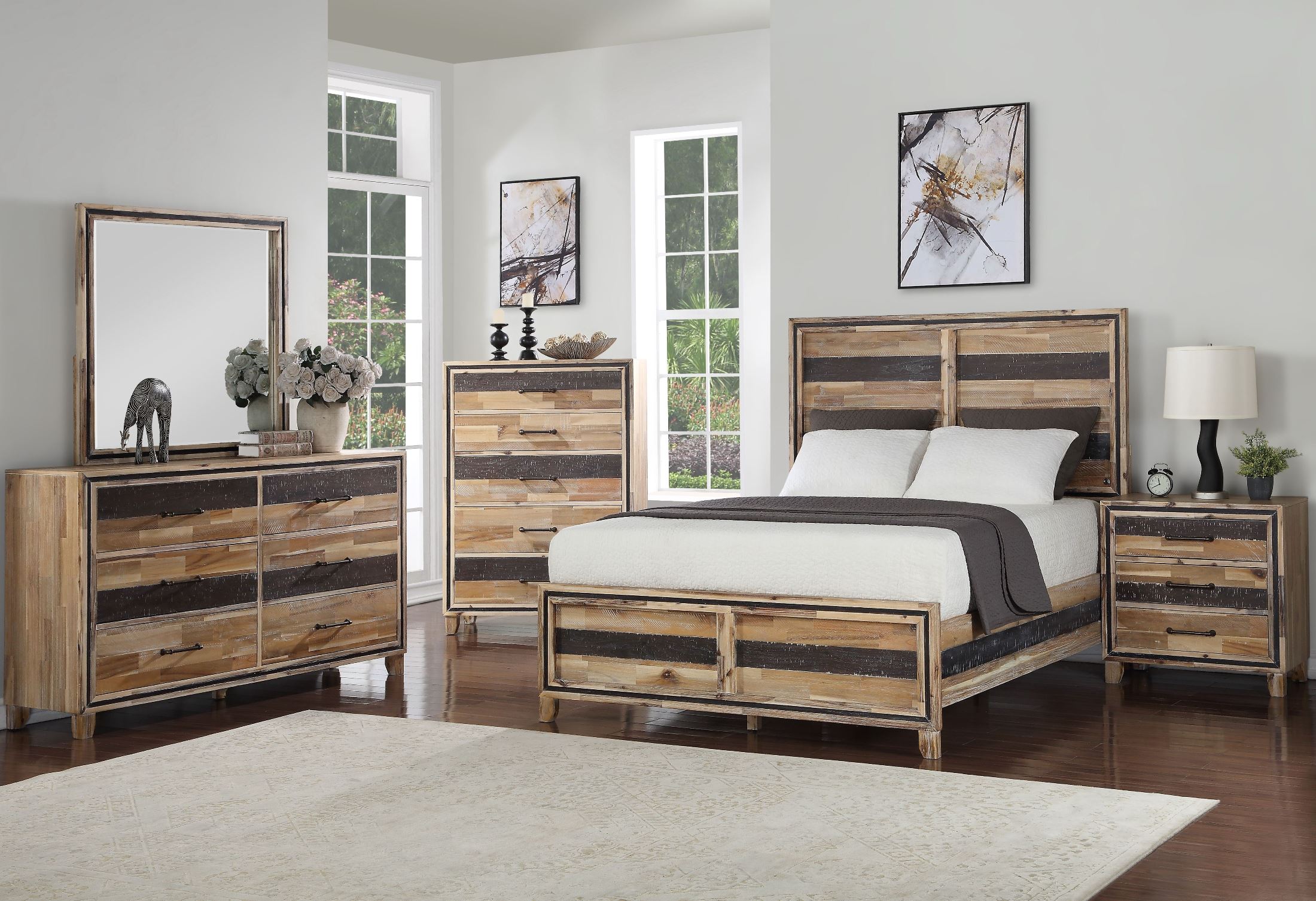 Boone Distressed Oak Panel Bedroom Set - 1StopBedrooms.